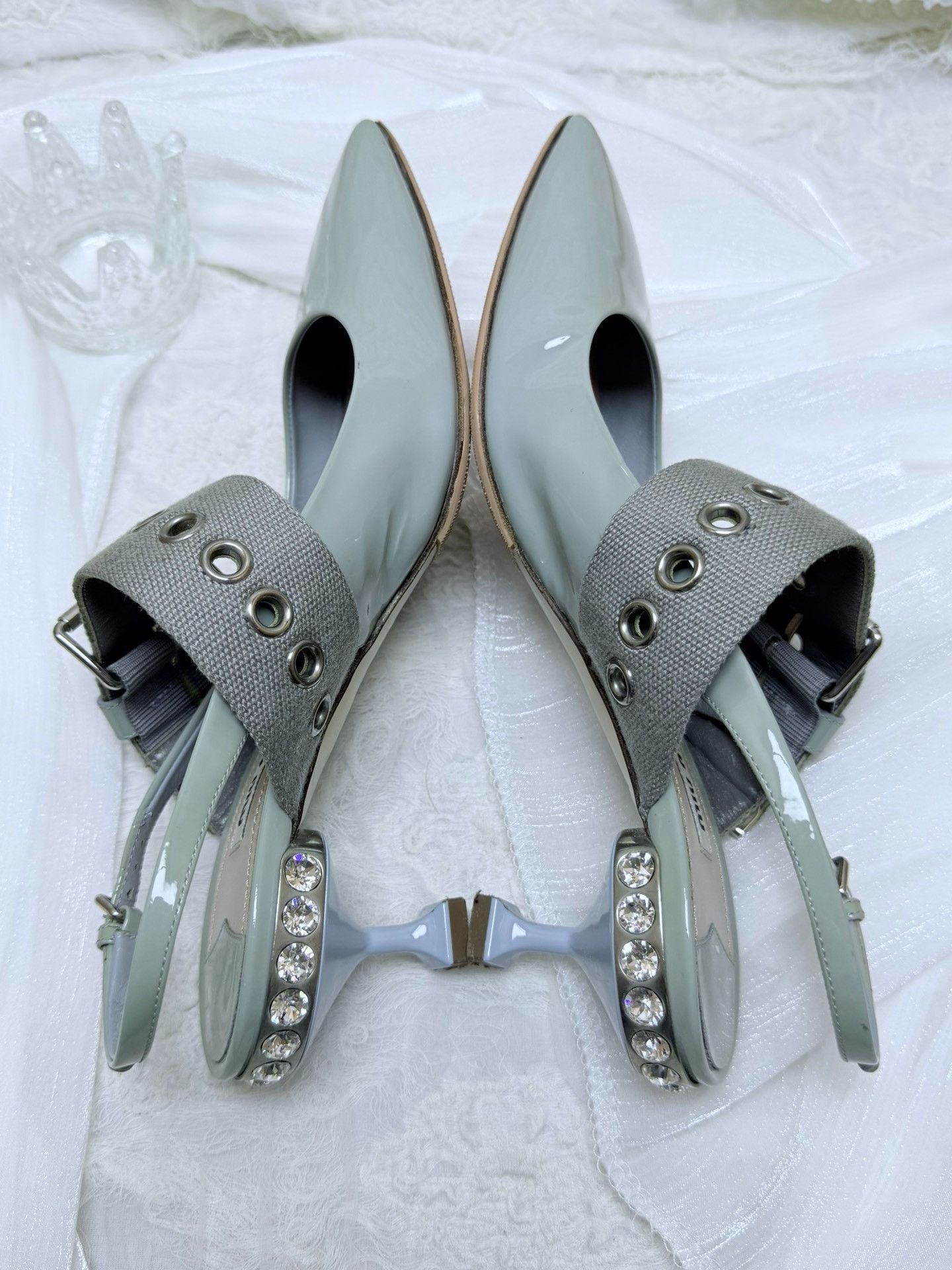 Miu Miu Miu Miu Patent Blue Sandals us_6 Women Size US 6 / IT 36 - 6 Thumbnail