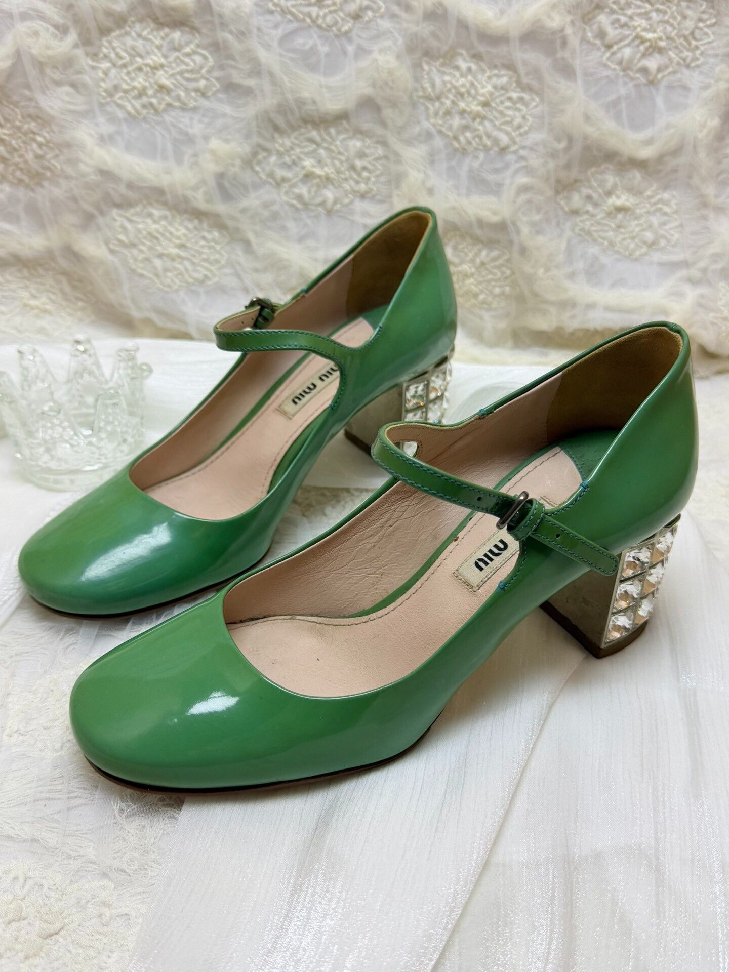 Miu Miu Miu Miu Patent Green Lowtop Sneakers it_34-5 Women Size US 4.5 / IT 34.5 - 2 Thumbnail