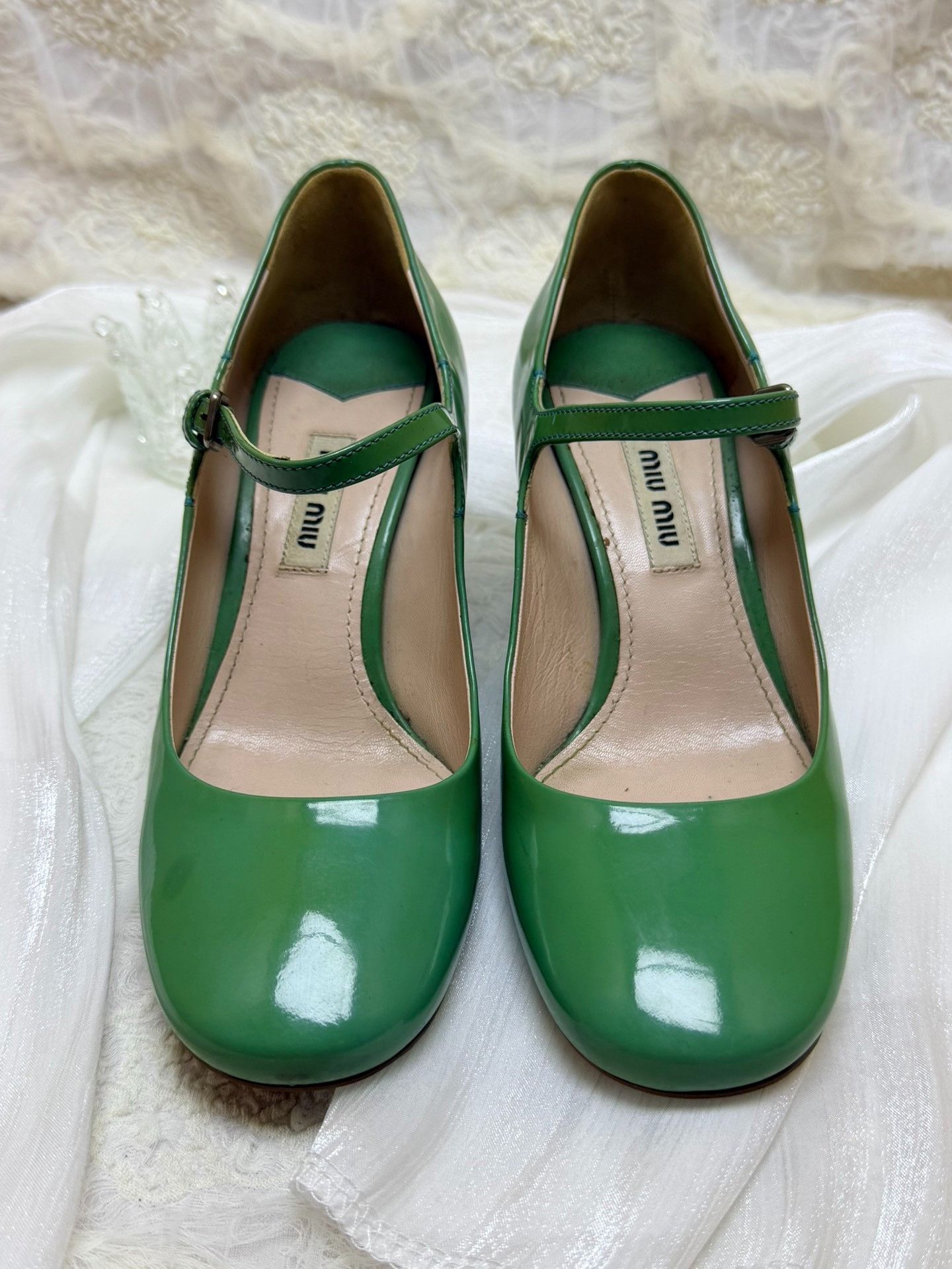 Miu Miu Miu Miu Patent Green Lowtop Sneakers it_34-5 Women Size US 4.5 / IT 34.5 - 3 Thumbnail