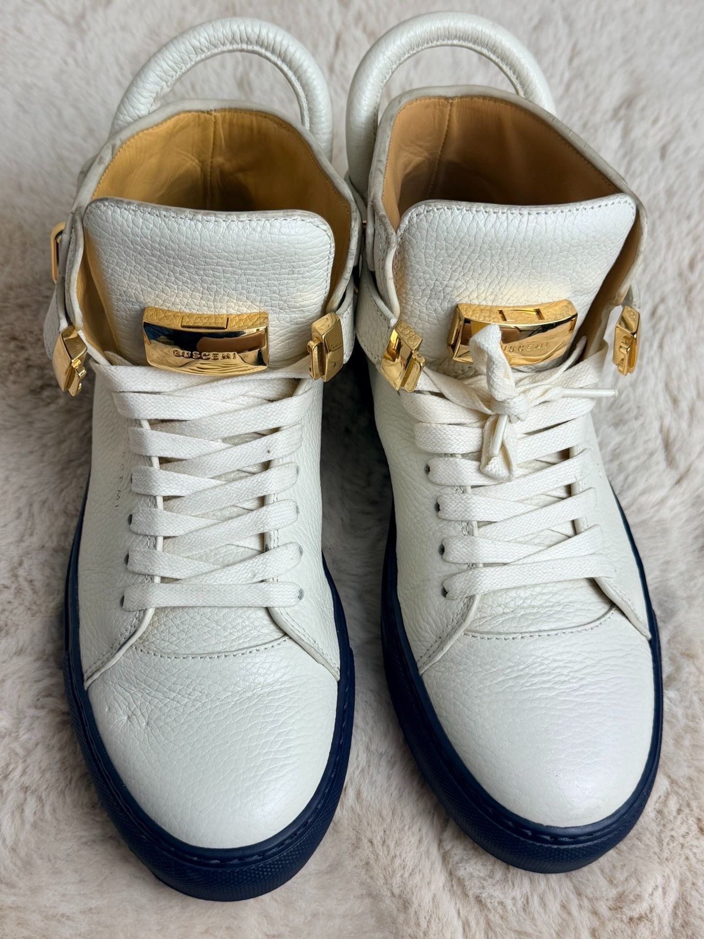 Buscemi Buscemi Leather White Hitop Sneakers 8 Men Size US 8 / EU 41 - 3 Thumbnail
