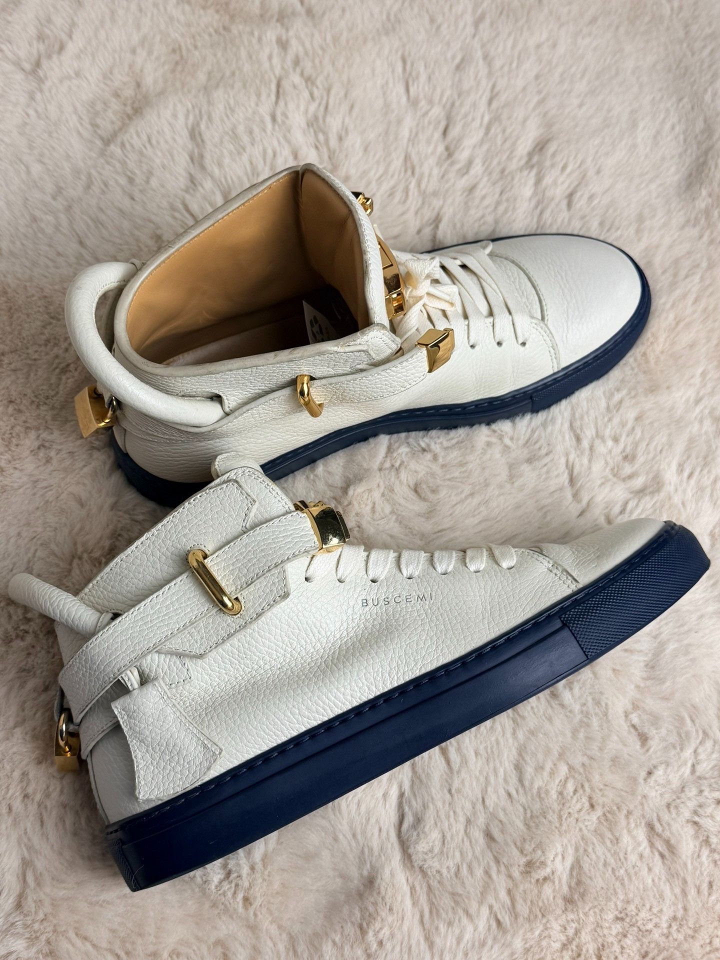 Buscemi Buscemi Leather White Hitop Sneakers 8 Men Size US 8 / EU 41 - 2 Thumbnail