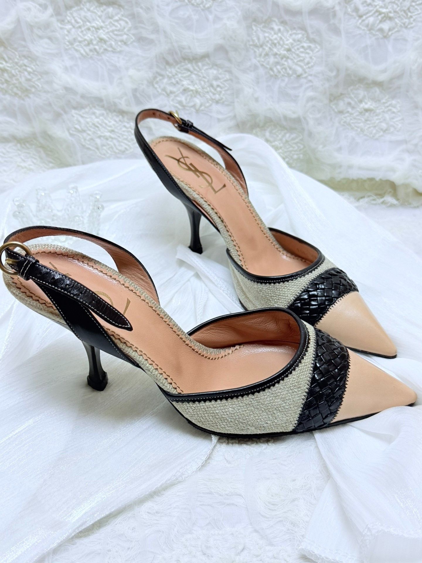 Saint Laurent Paris Saint Laurent Paris Knit Black Sandals us_7 Women Size US 7 / IT 37 - 2 Thumbnail