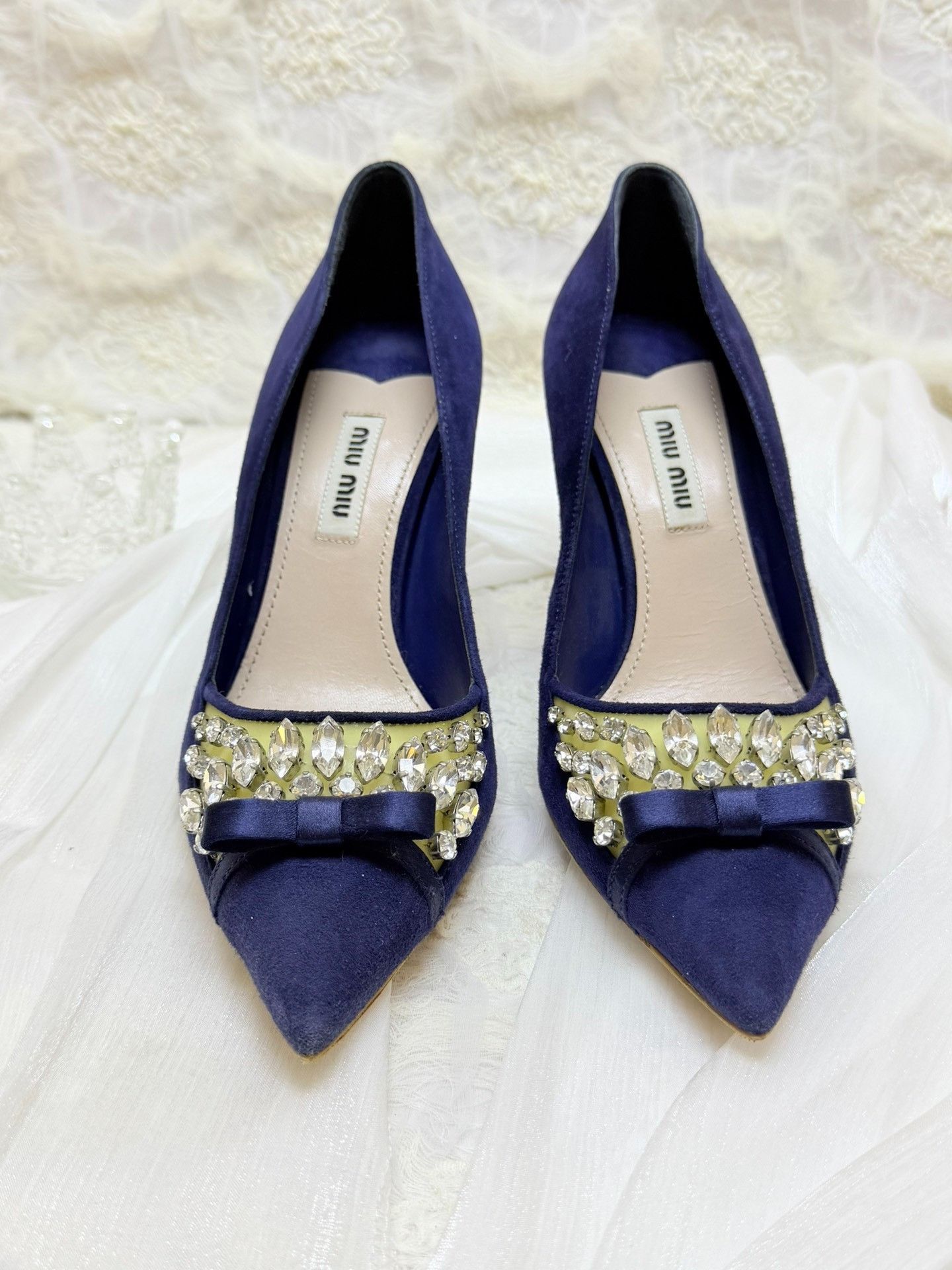 Miu Miu Miu Miu Suede Blue Lowtop Sneakers us_5-5 Women Size US 5.5 / IT 35.5 - 3 Thumbnail