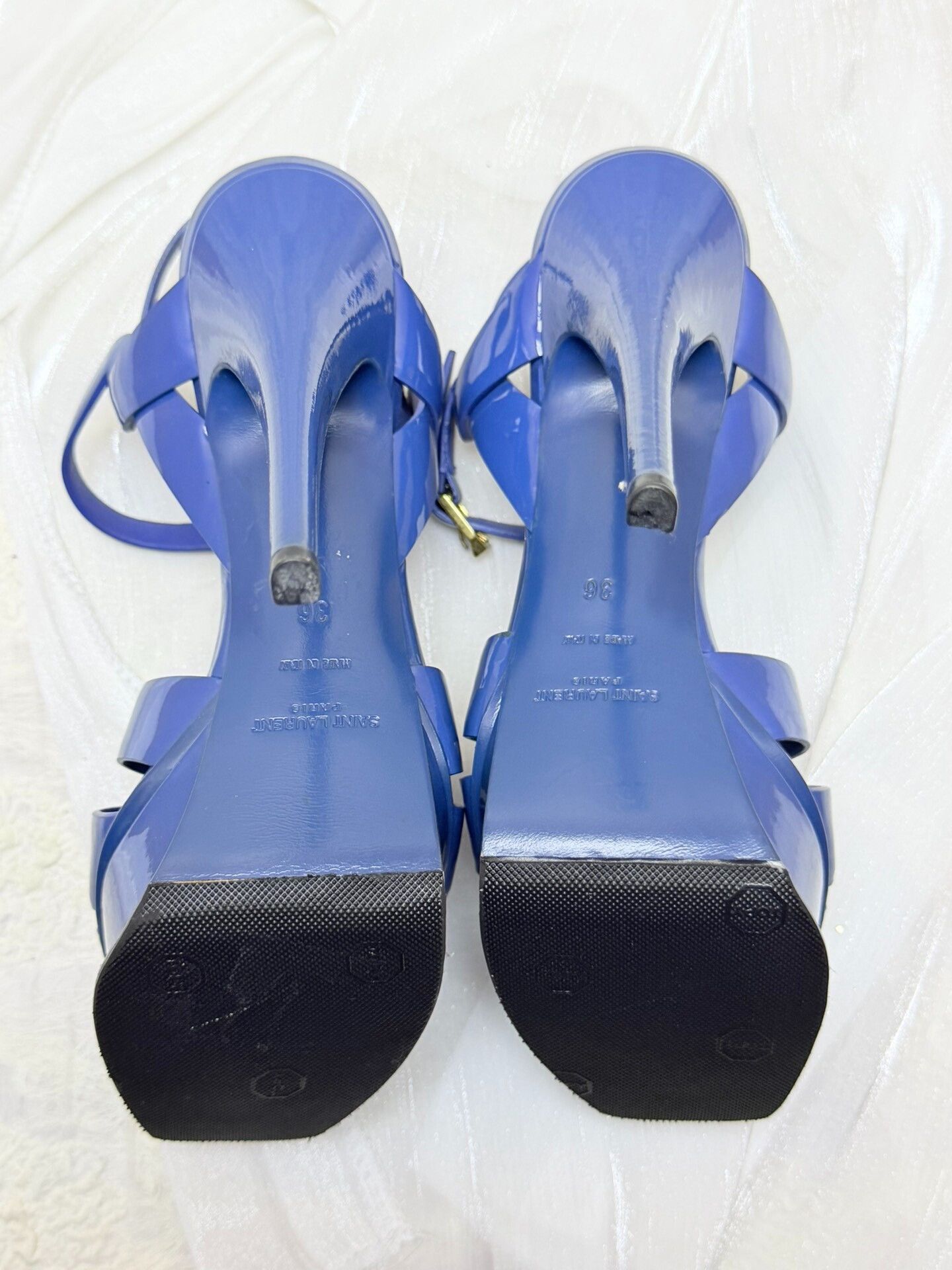Saint Laurent Paris Saint Laurent Paris Patent Blue Sandals us_6 Women Size US 6 / IT 36 - 5 Thumbnail