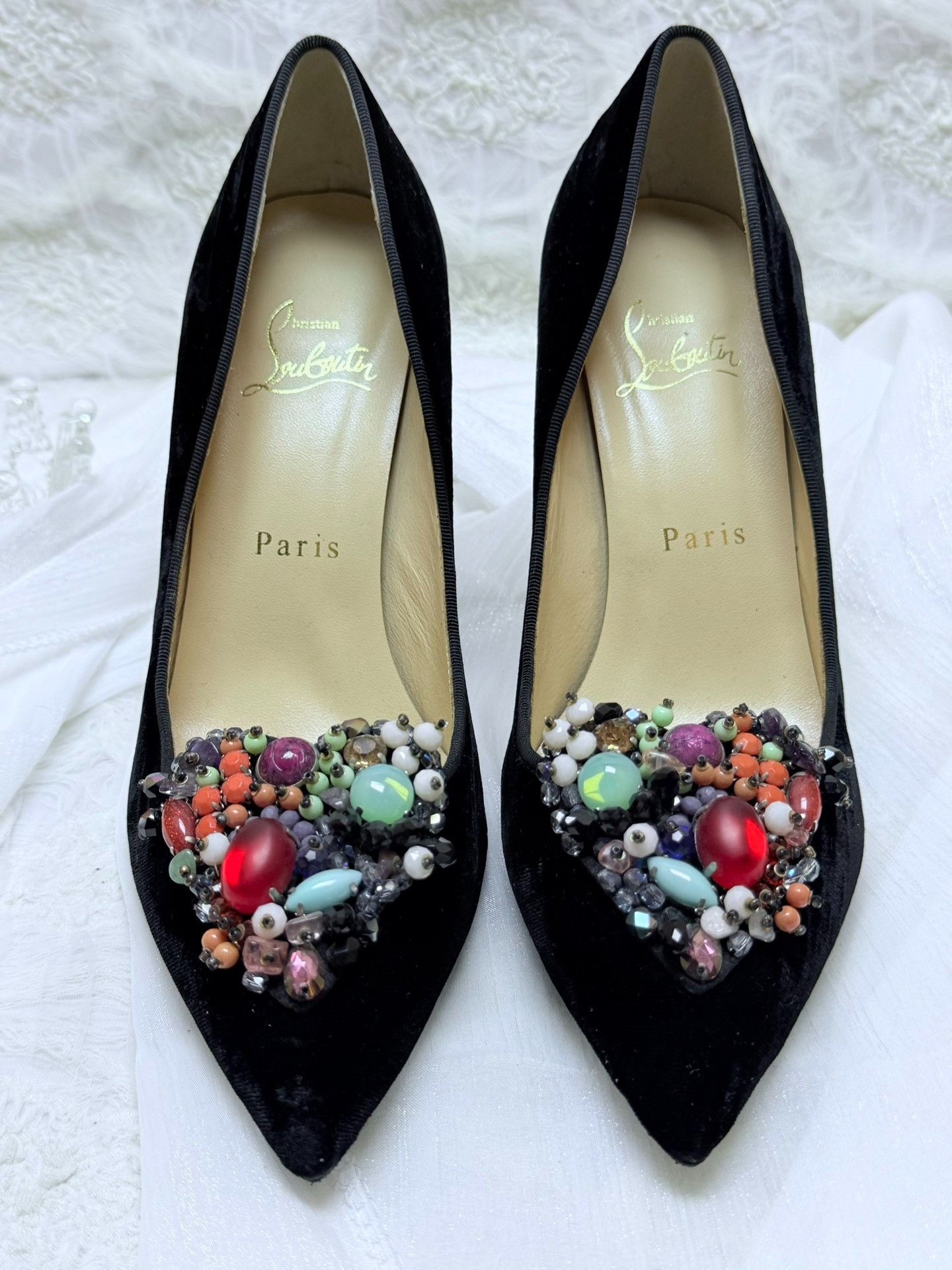 Christian Louboutin Christian Louboutin Velvet Multi Lowtop Sneakers us_7 Women Size US 7 / IT 37 - 3 Thumbnail
