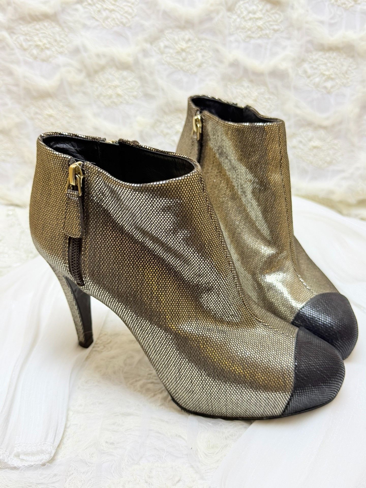 Chanel Chanel Retro Gold Boots us_7-5 Women Size US 7.5 / IT 37.5 - 2 Thumbnail
