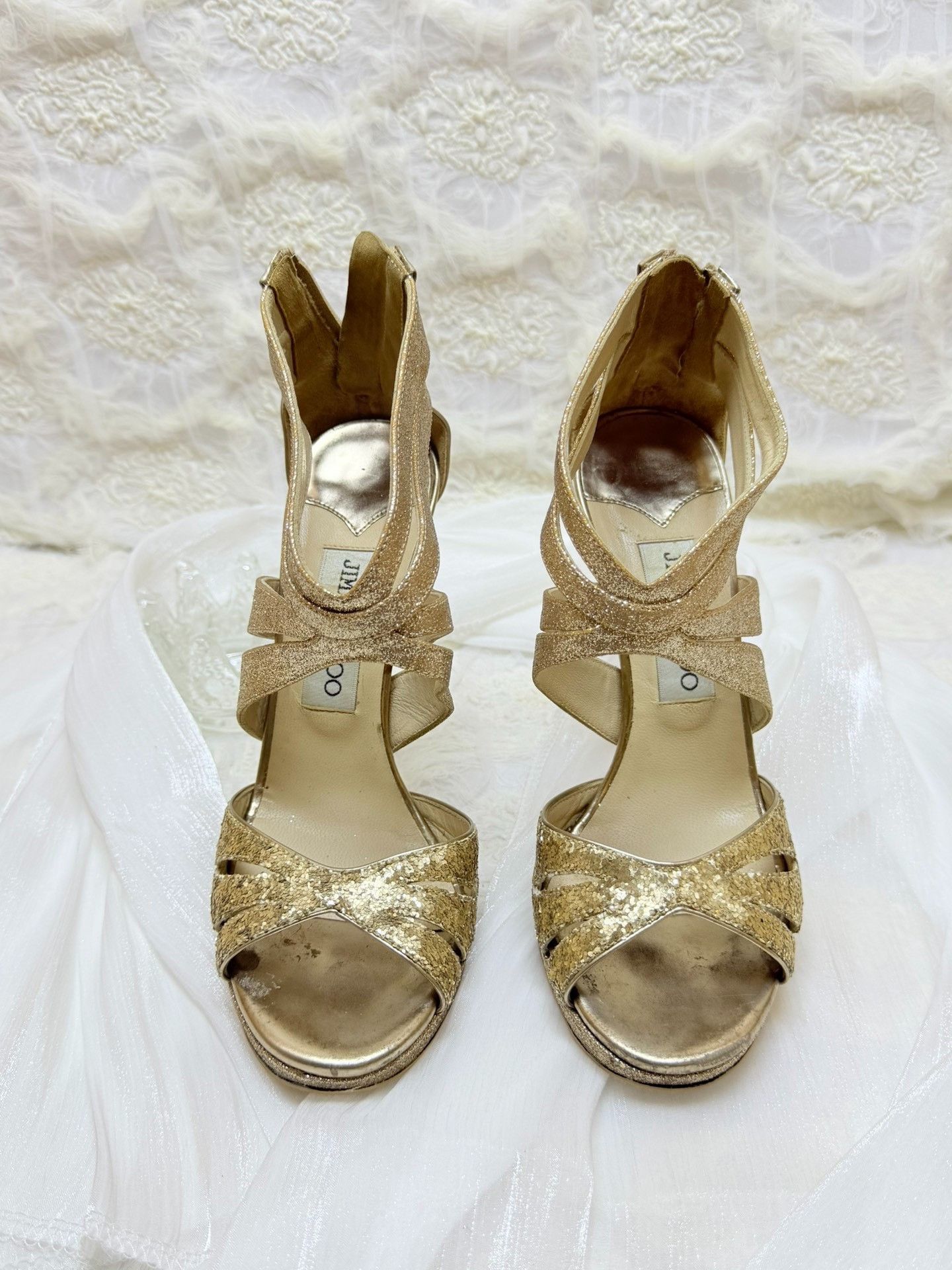 Jimmy Choo Jimmy Choo Waterproof Gold Sandals us_6 Women Size US 6 / IT 36 - 3 Thumbnail