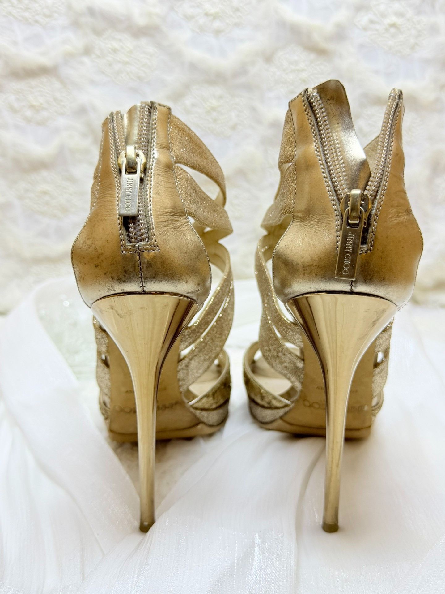 Jimmy Choo Jimmy Choo Waterproof Gold Sandals us_6 Women Size US 6 / IT 36 - 4 Thumbnail