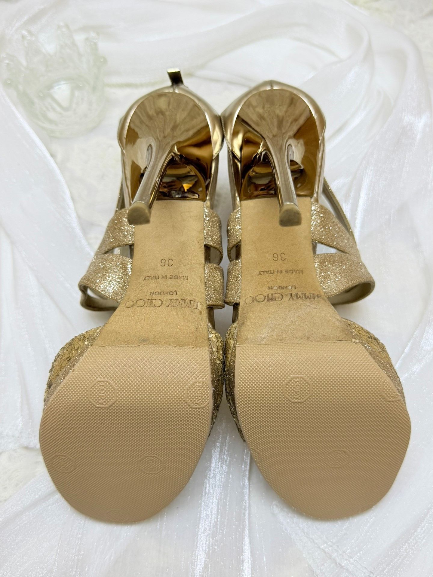 Jimmy Choo Jimmy Choo Waterproof Gold Sandals us_6 Women Size US 6 / IT 36 - 5 Thumbnail