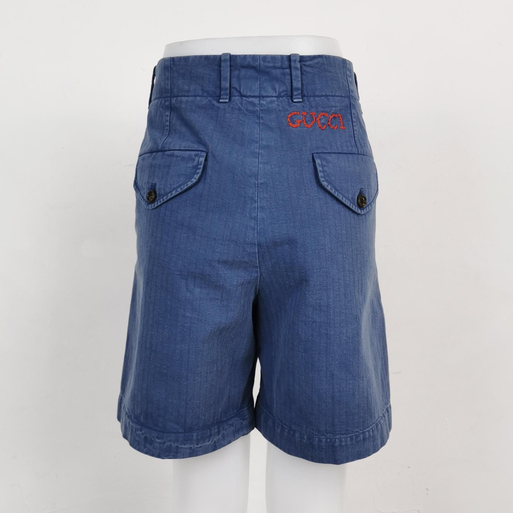 Gucci Gucci Logo Herringbone Cotton Shorts 44 Size US 28 / EU 44 - 2 Thumbnail