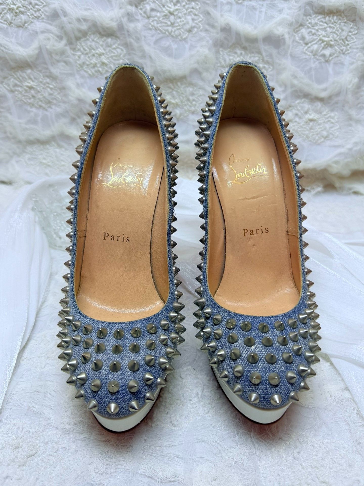 Christian Louboutin Christian Louboutin Denim Red Lowtop Sneakers us_7 Women Size US 7 / IT 37 - 2 Thumbnail