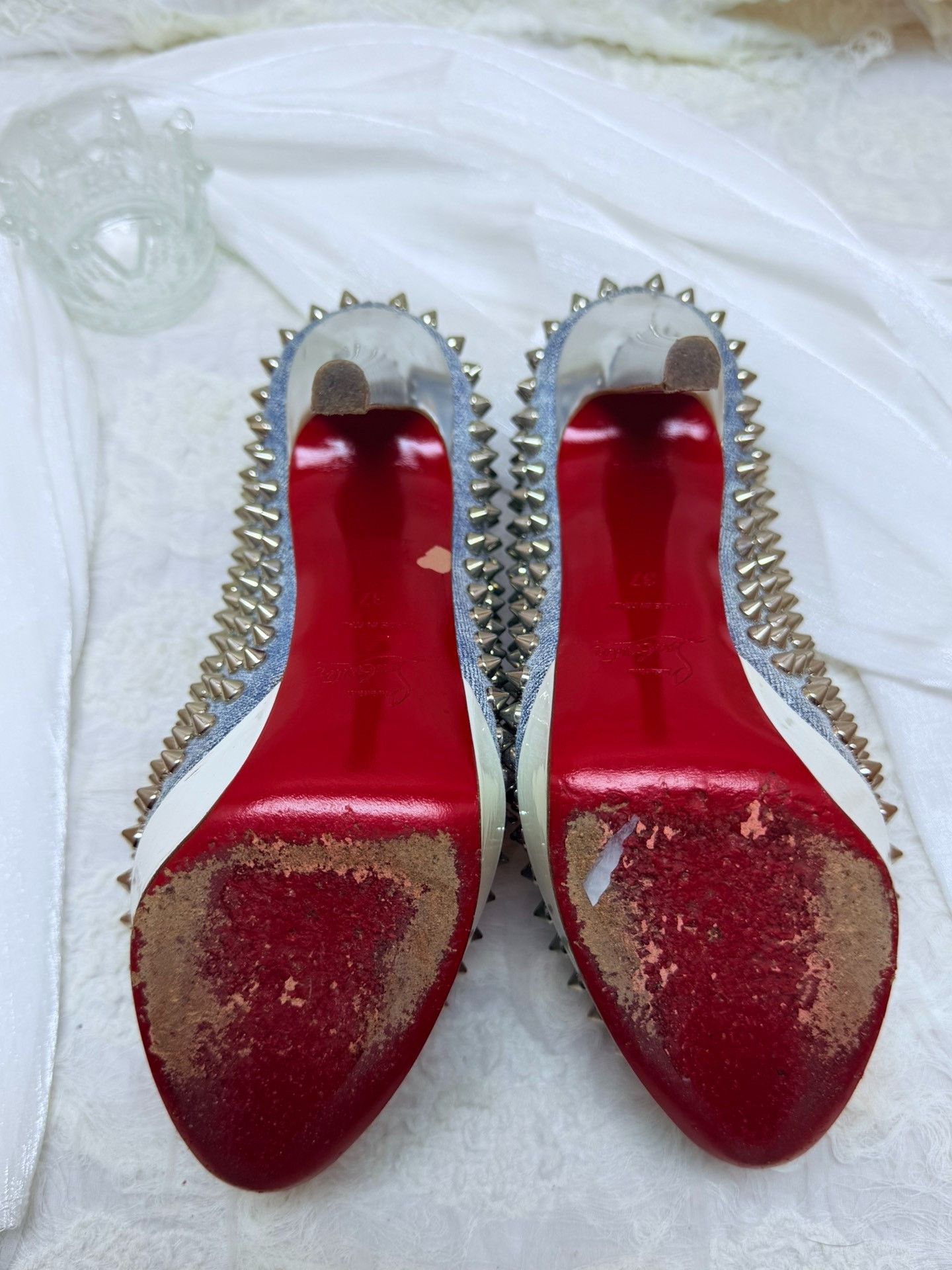 Christian Louboutin Christian Louboutin Denim Red Lowtop Sneakers us_7 Women Size US 7 / IT 37 - 6 Thumbnail
