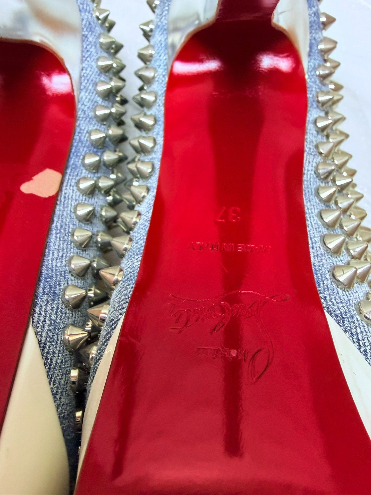 Christian Louboutin Christian Louboutin Denim Red Lowtop Sneakers us_7 Women Size US 7 / IT 37 - 5 Thumbnail
