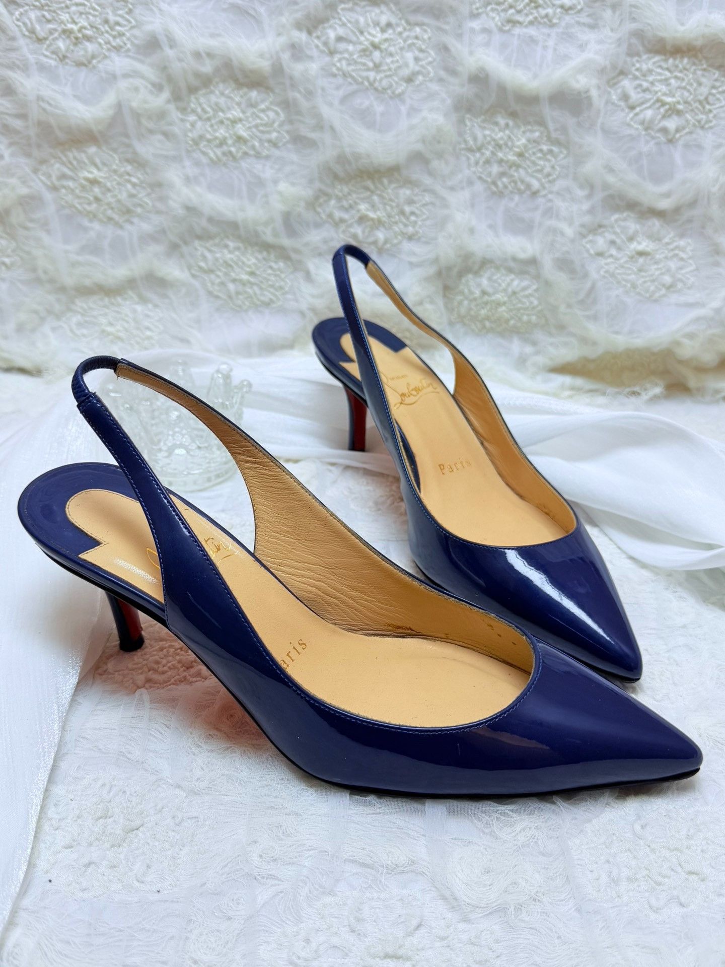 Christian Louboutin Christian Louboutin Patent Blue Lowtop Sneakers us_6-5 Women Size US 6.5 / IT 36.5 - 2 Thumbnail