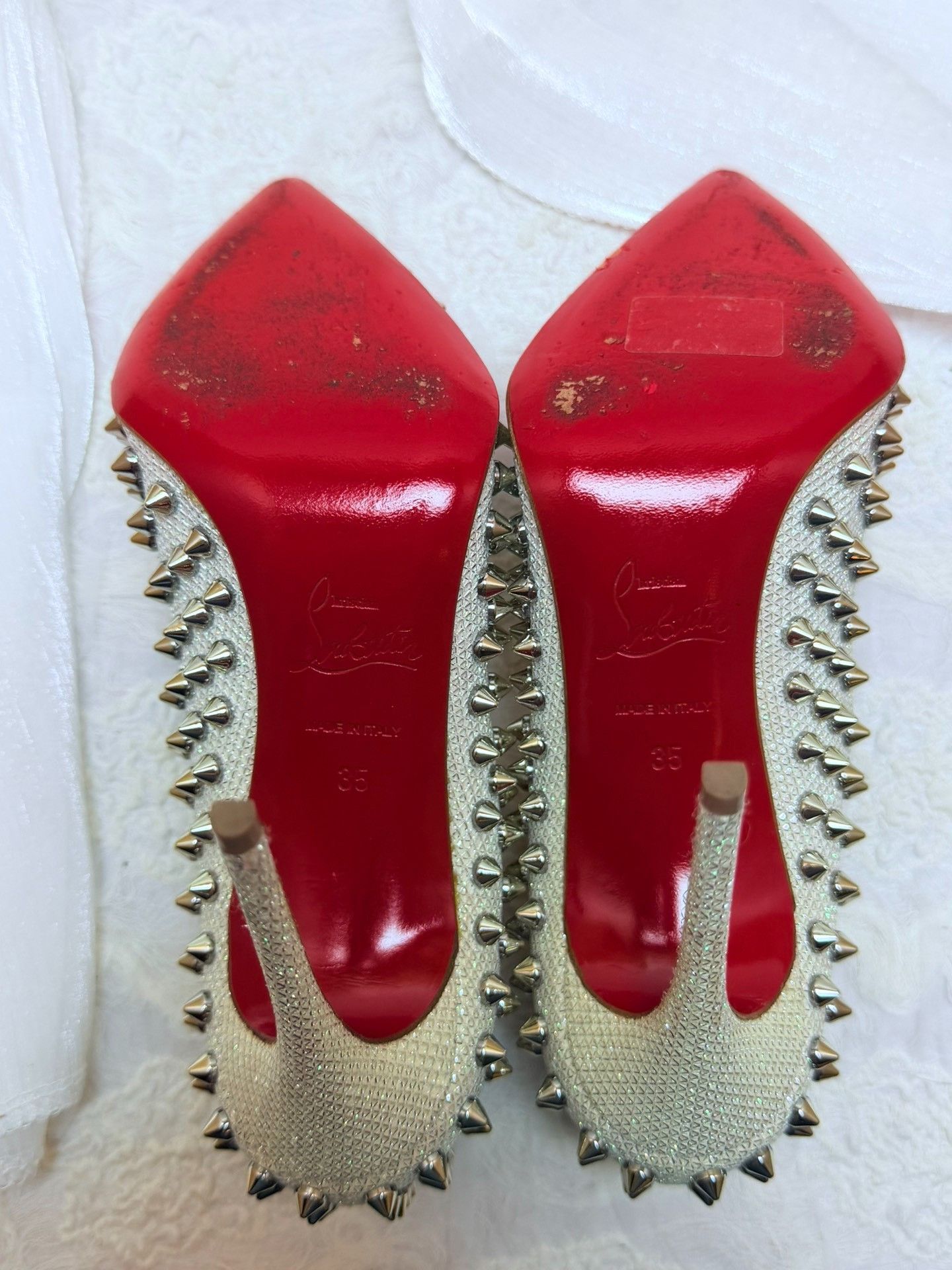 Christian Louboutin Christian Louboutin Silver Lowtop Sneakers us_5 Women Size US 5 / IT 35 - 5 Thumbnail