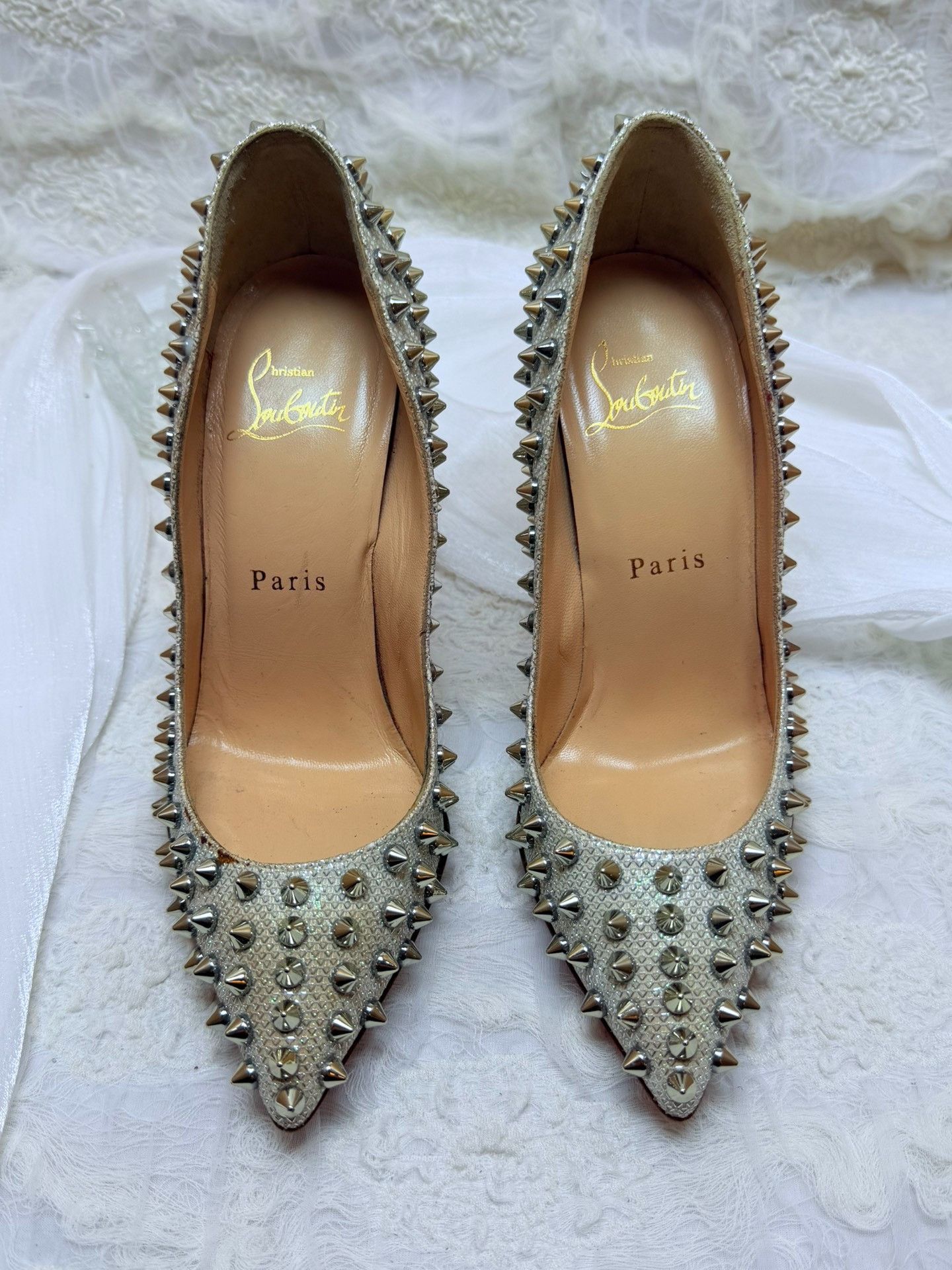 Christian Louboutin Christian Louboutin Silver Lowtop Sneakers us_5 Women Size US 5 / IT 35 - 3 Thumbnail