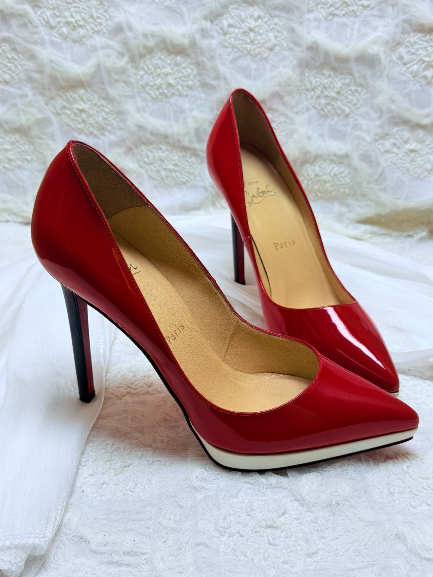 Christian Louboutin Christian Louboutin Patent Red Lowtop Sneakers us_7 Women Size US 7 / IT 37 - 2 Thumbnail