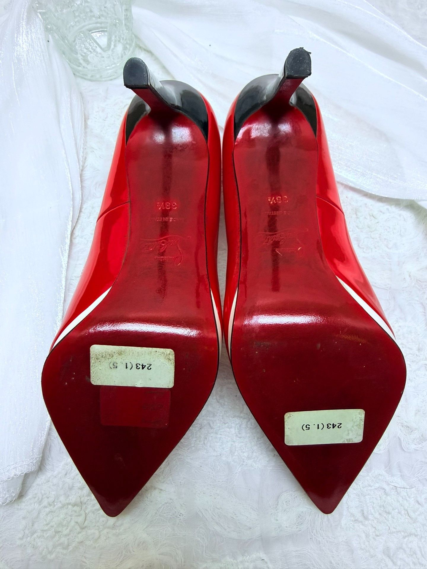 Christian Louboutin Christian Louboutin Patent Red Lowtop Sneakers us_7 Women Size US 7 / IT 37 - 6 Thumbnail