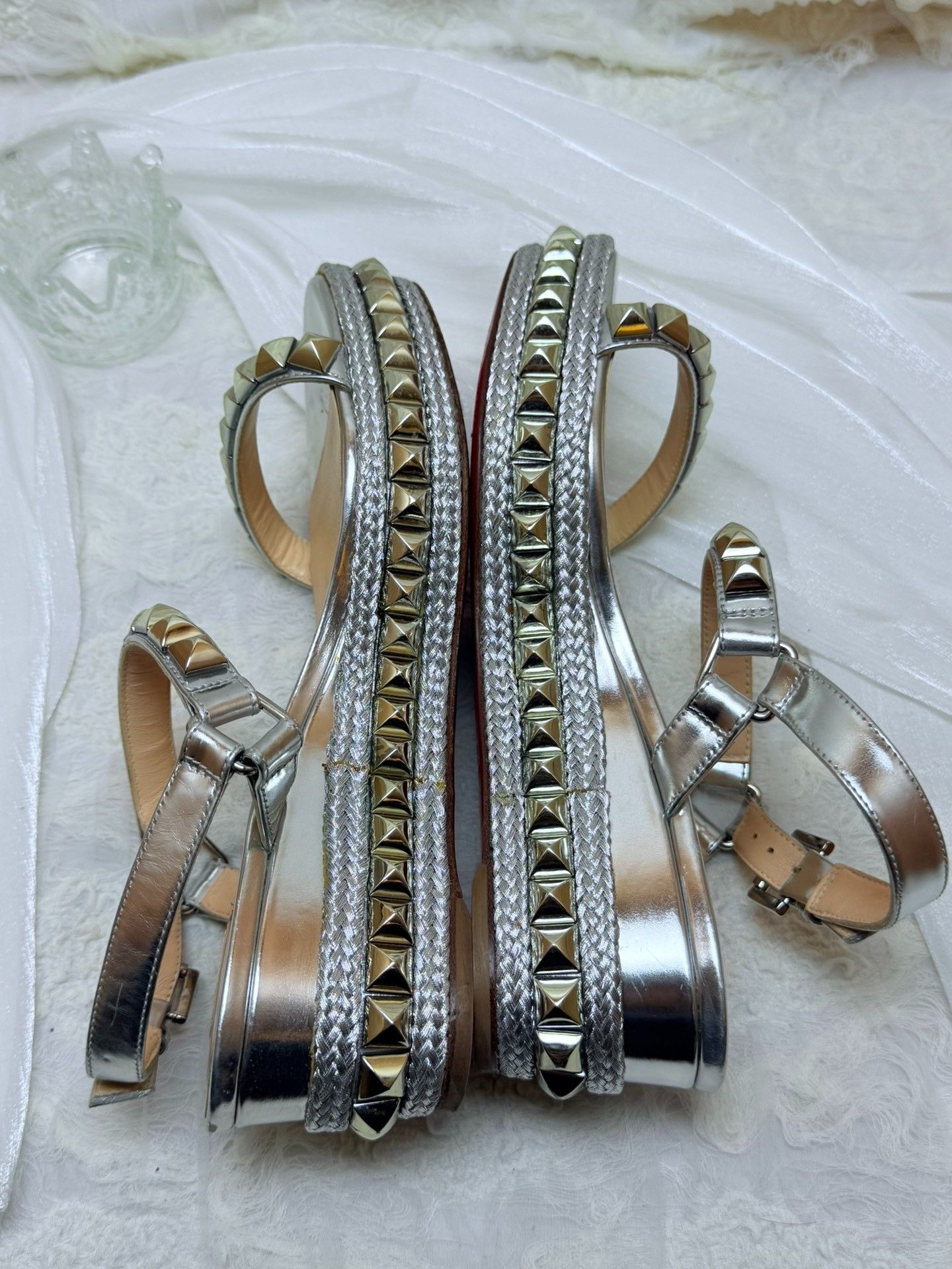 Christian Louboutin Christian Louboutin Silver Sandals us_7 Women Size US 7 / IT 37 - 5 Thumbnail