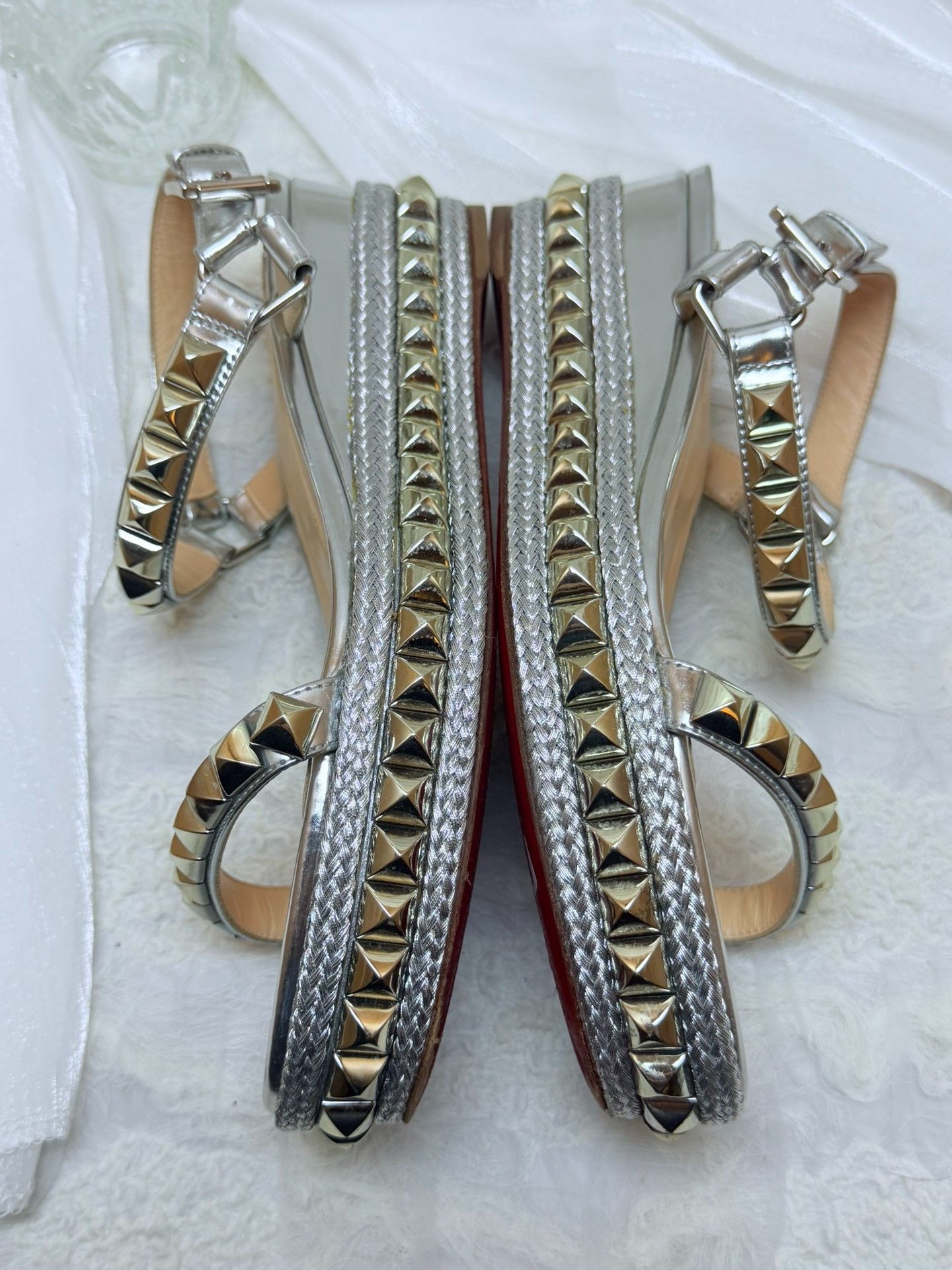 Christian Louboutin Christian Louboutin Silver Sandals us_7 Women Size US 7 / IT 37 - 6 Thumbnail