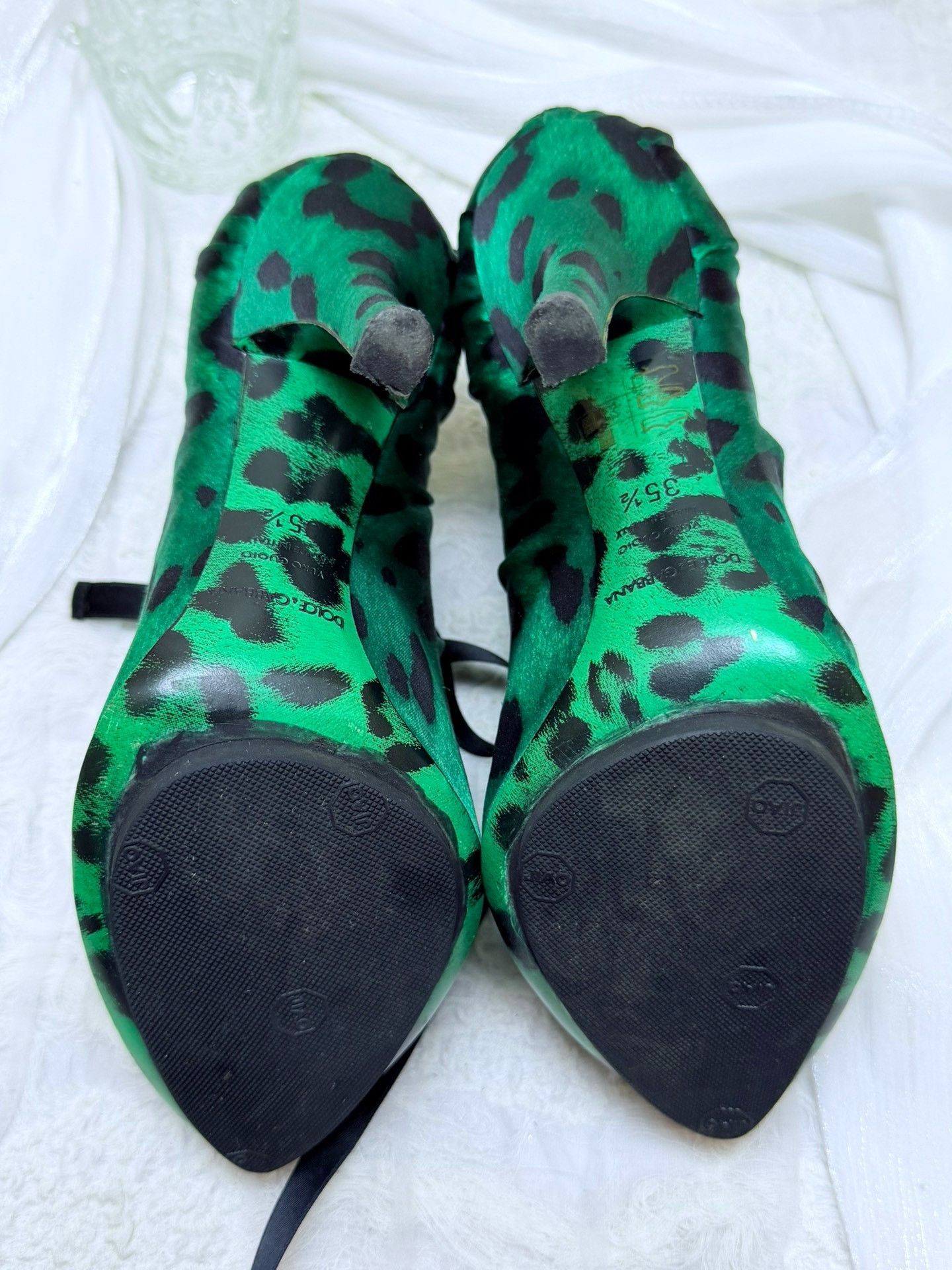 Dolce & Gabbana Dolce & Gabbana Animal Print Green Lowtop Sneakers Women Size US 5.5 / IT 35.5 - 5 Thumbnail
