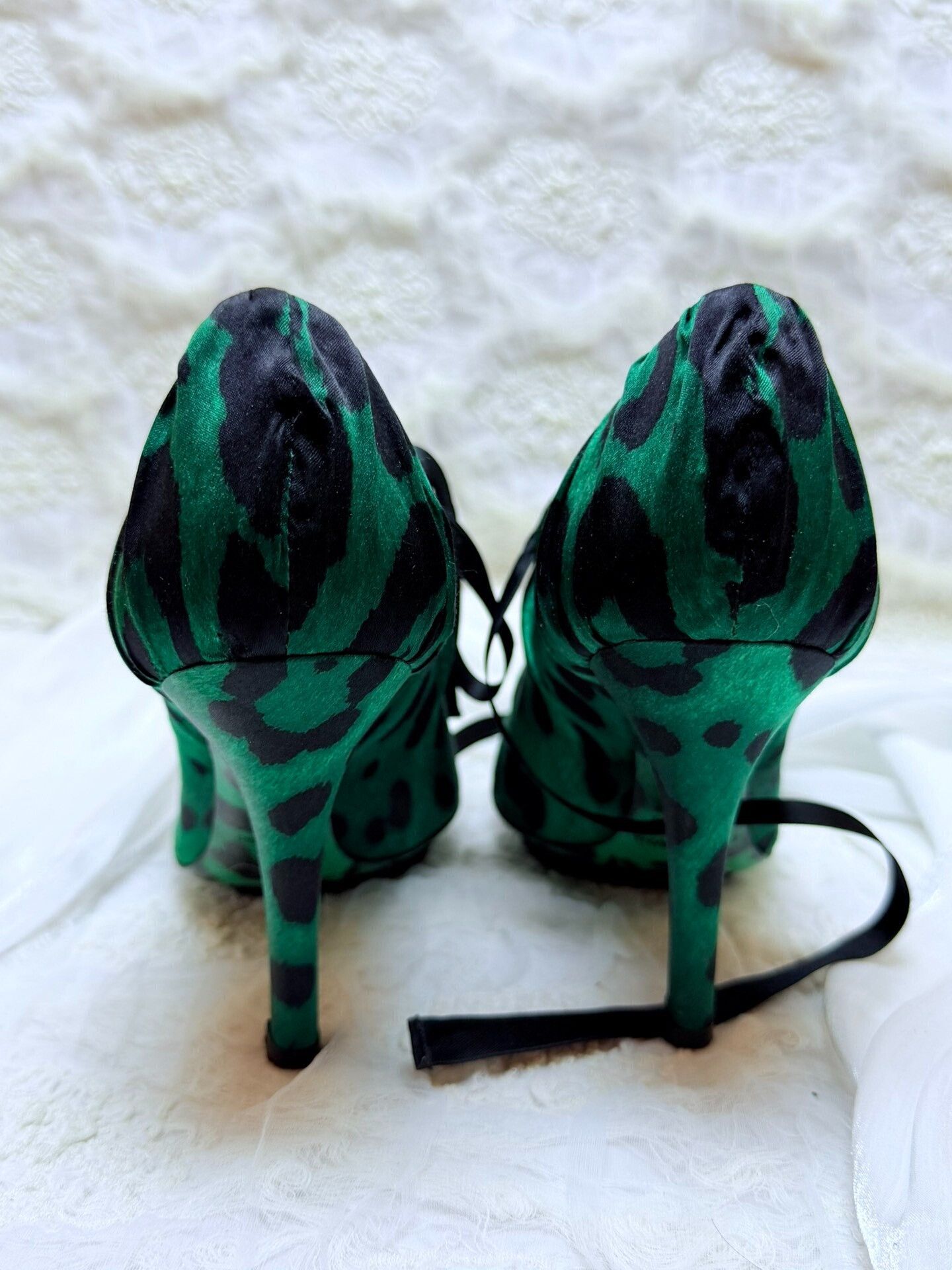 Dolce & Gabbana Dolce & Gabbana Animal Print Green Lowtop Sneakers Women Size US 5.5 / IT 35.5 - 4 Thumbnail