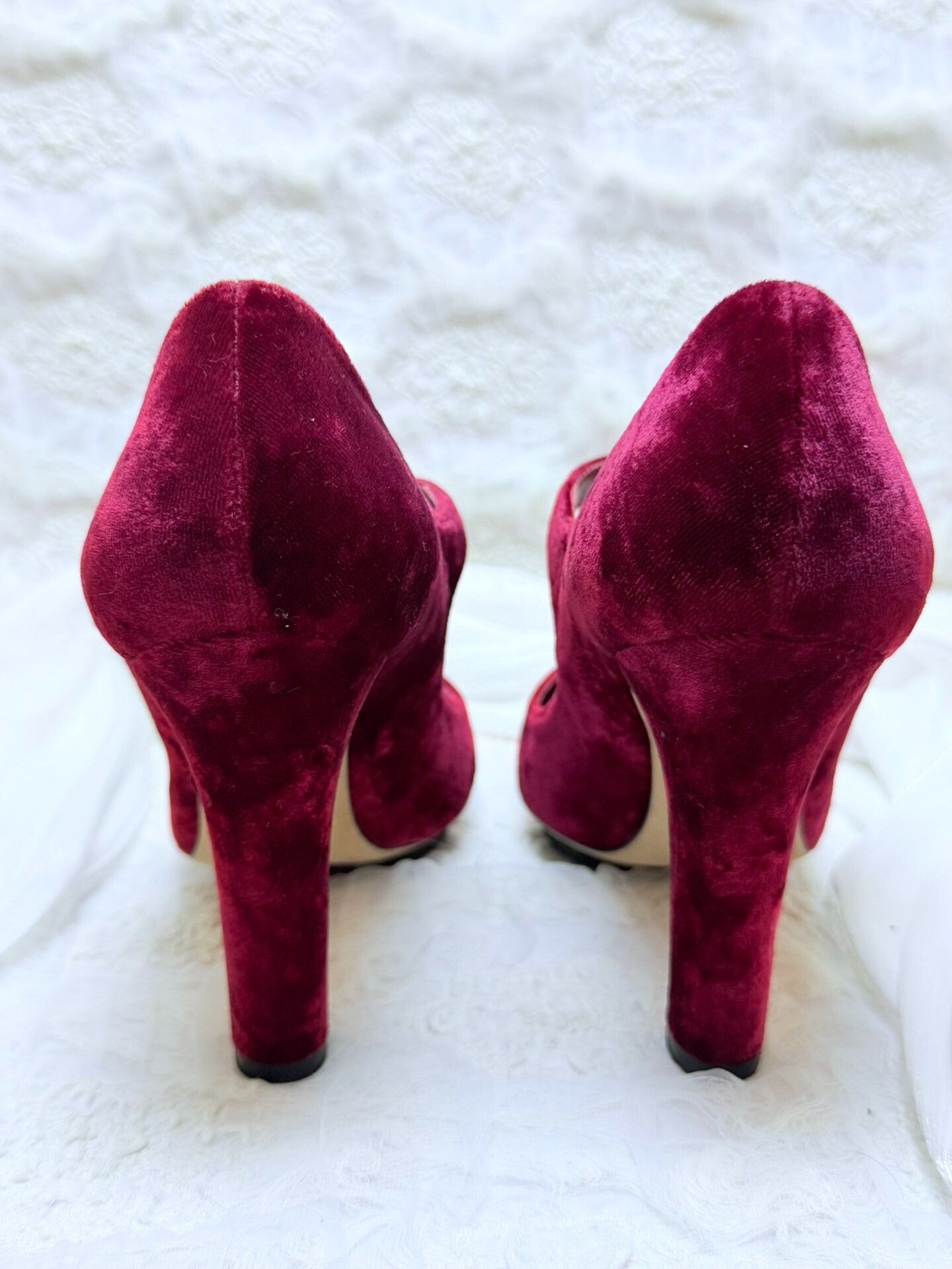 Dolce & Gabbana Dolce & Gabbana Velvet Red Lowtop Sneakers us_6-5 Women Size US 6.5 / IT 36.5 - 4 Thumbnail