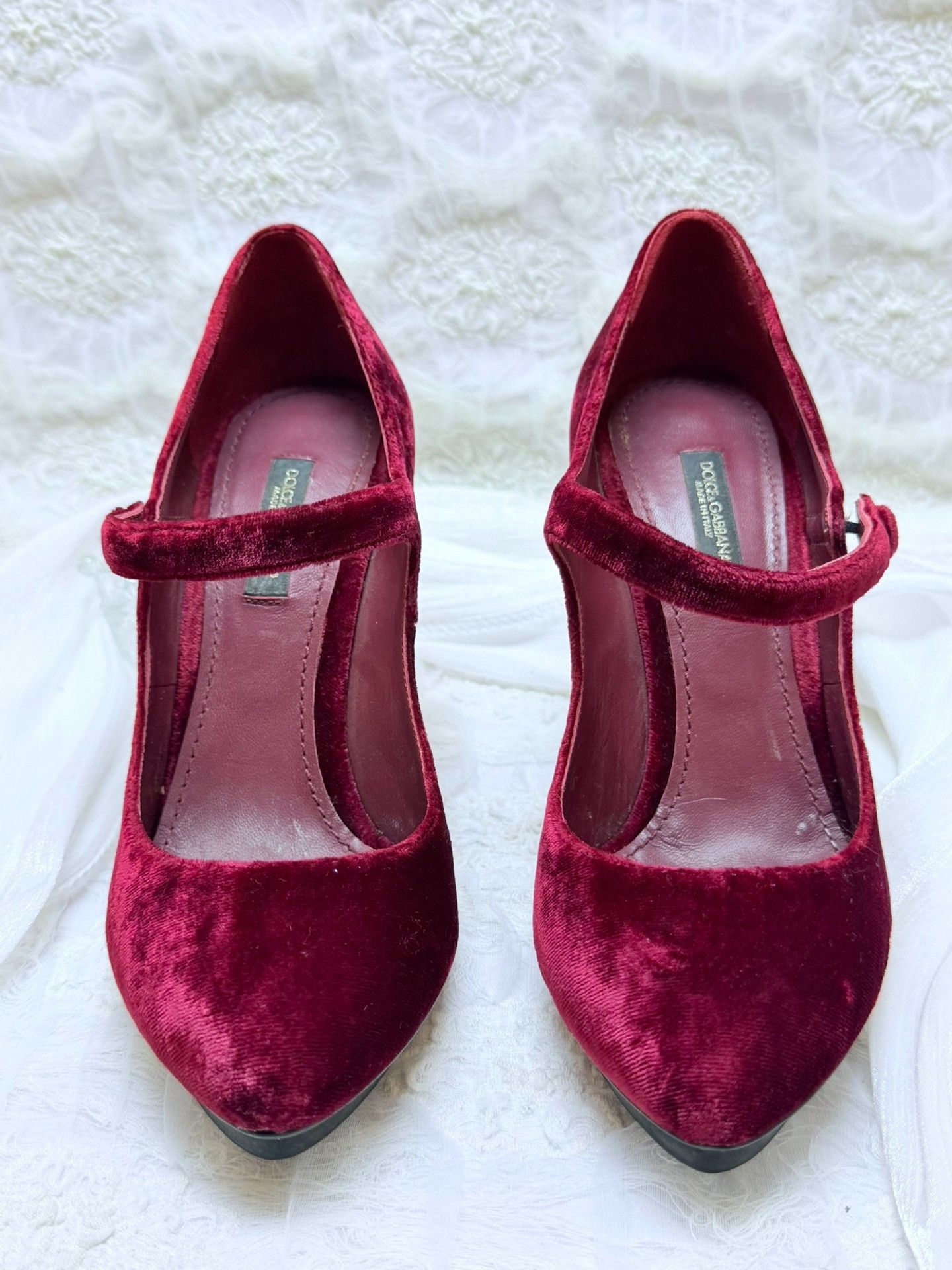 Dolce & Gabbana Dolce & Gabbana Velvet Red Lowtop Sneakers us_6-5 Women Size US 6.5 / IT 36.5 - 3 Thumbnail