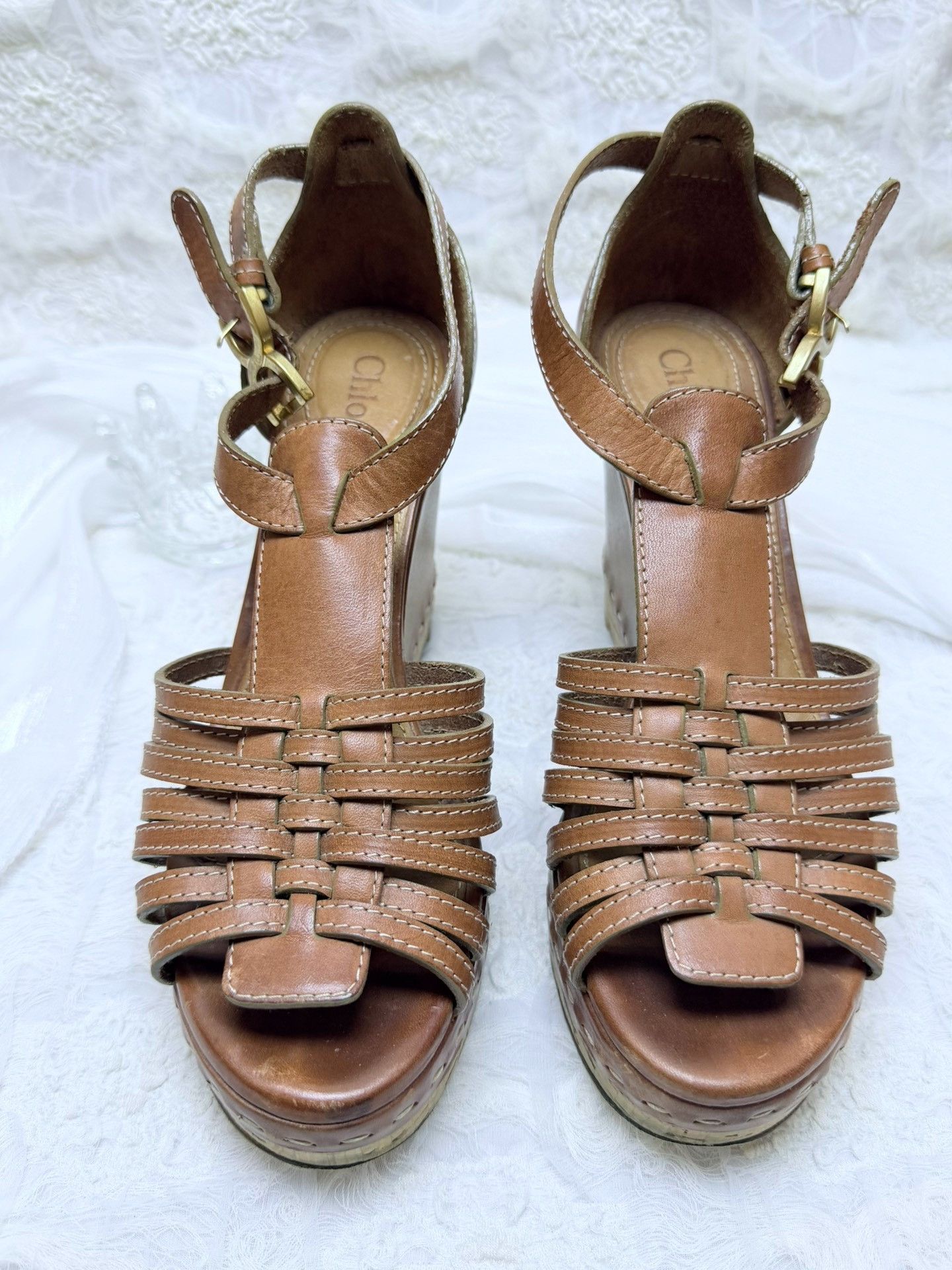 Chloe Chloe Leather Brown Sandals us_8 Women Size US 8 / IT 38 - 3 Thumbnail