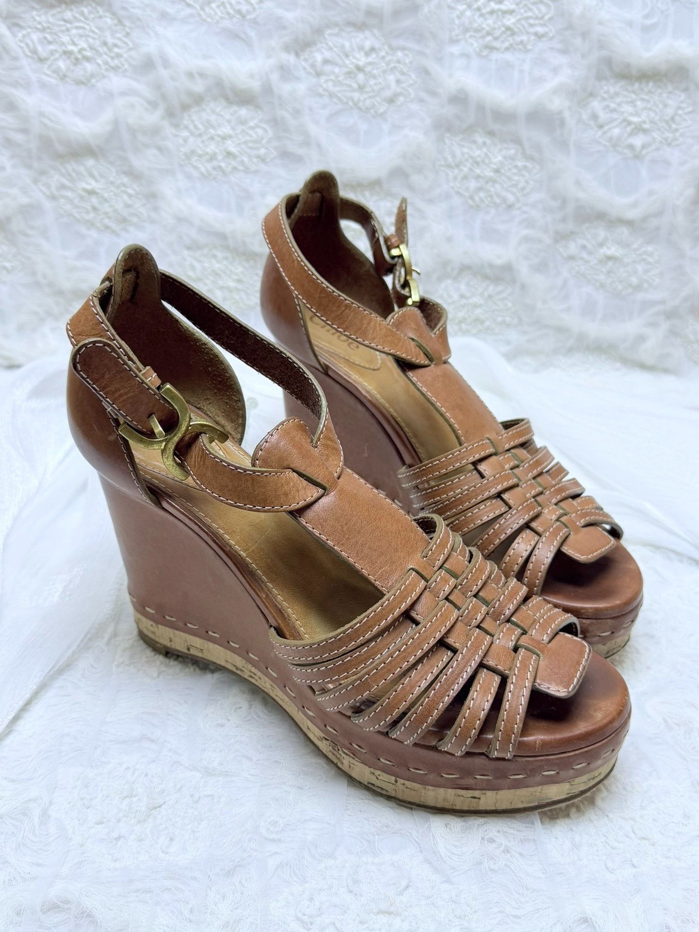 Chloe Chloe Leather Brown Sandals us_8 Women Size US 8 / IT 38 - 2 Thumbnail