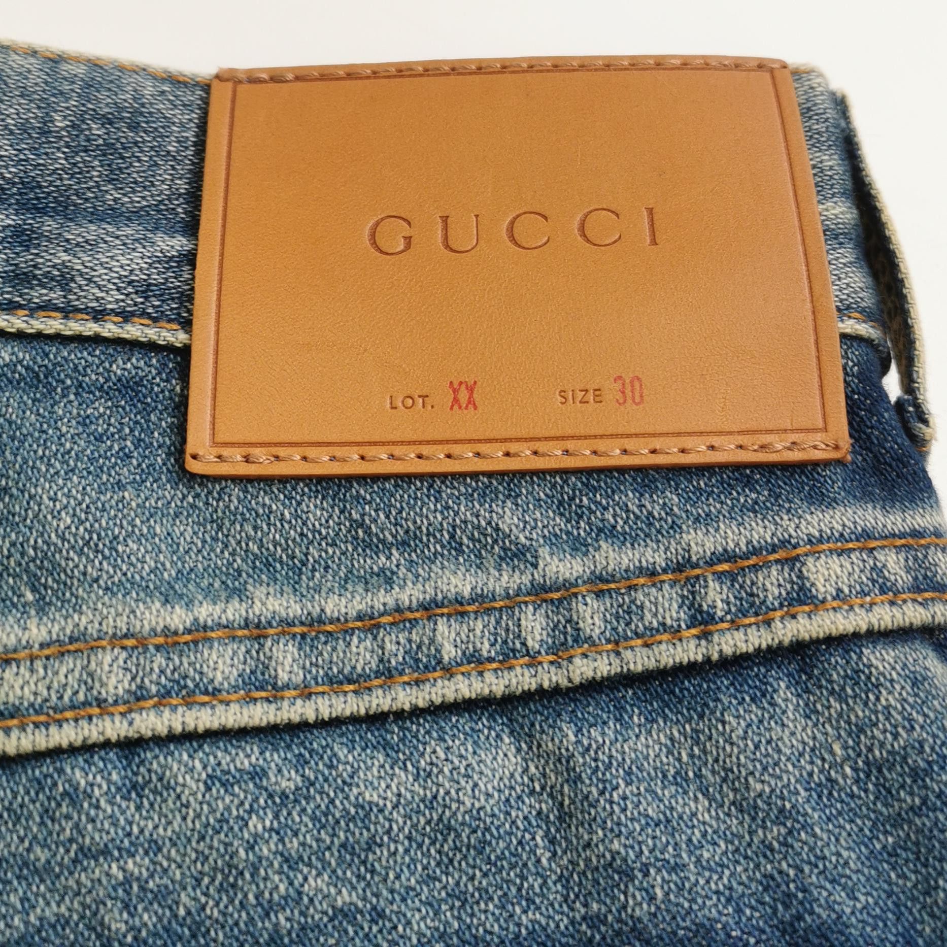 Gucci Gucci Distressed Logo Patch Denim Jeans 30 Size US 30 / EU 46 - 3 Thumbnail