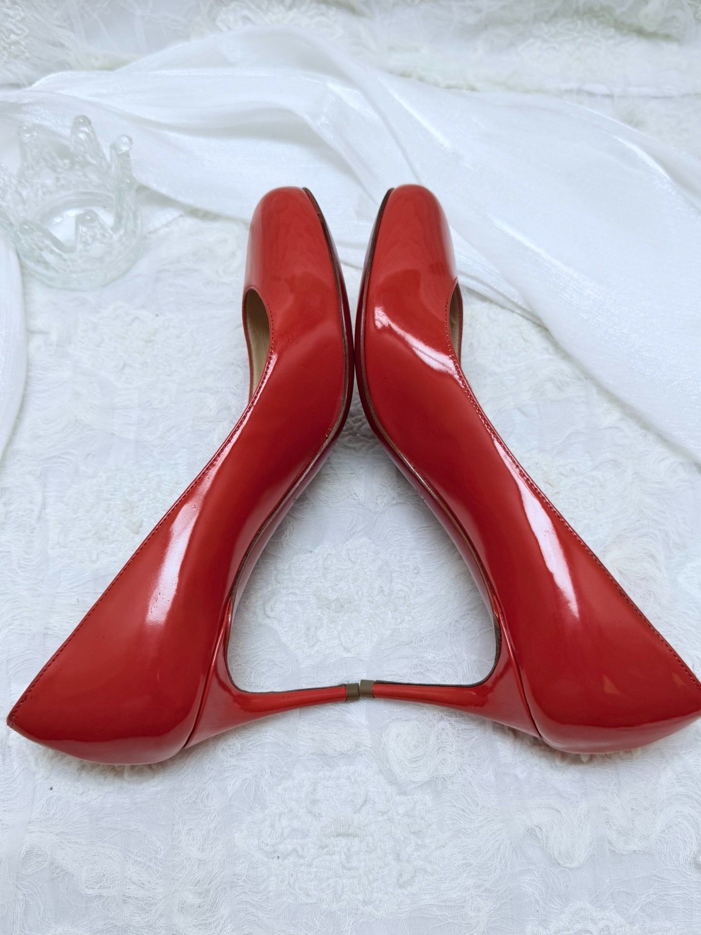 Christian Louboutin Christian Louboutin Patent Red Lowtop Sneakers it_34-5 Women Size US 4.5 / IT 34.5 - 6 Thumbnail