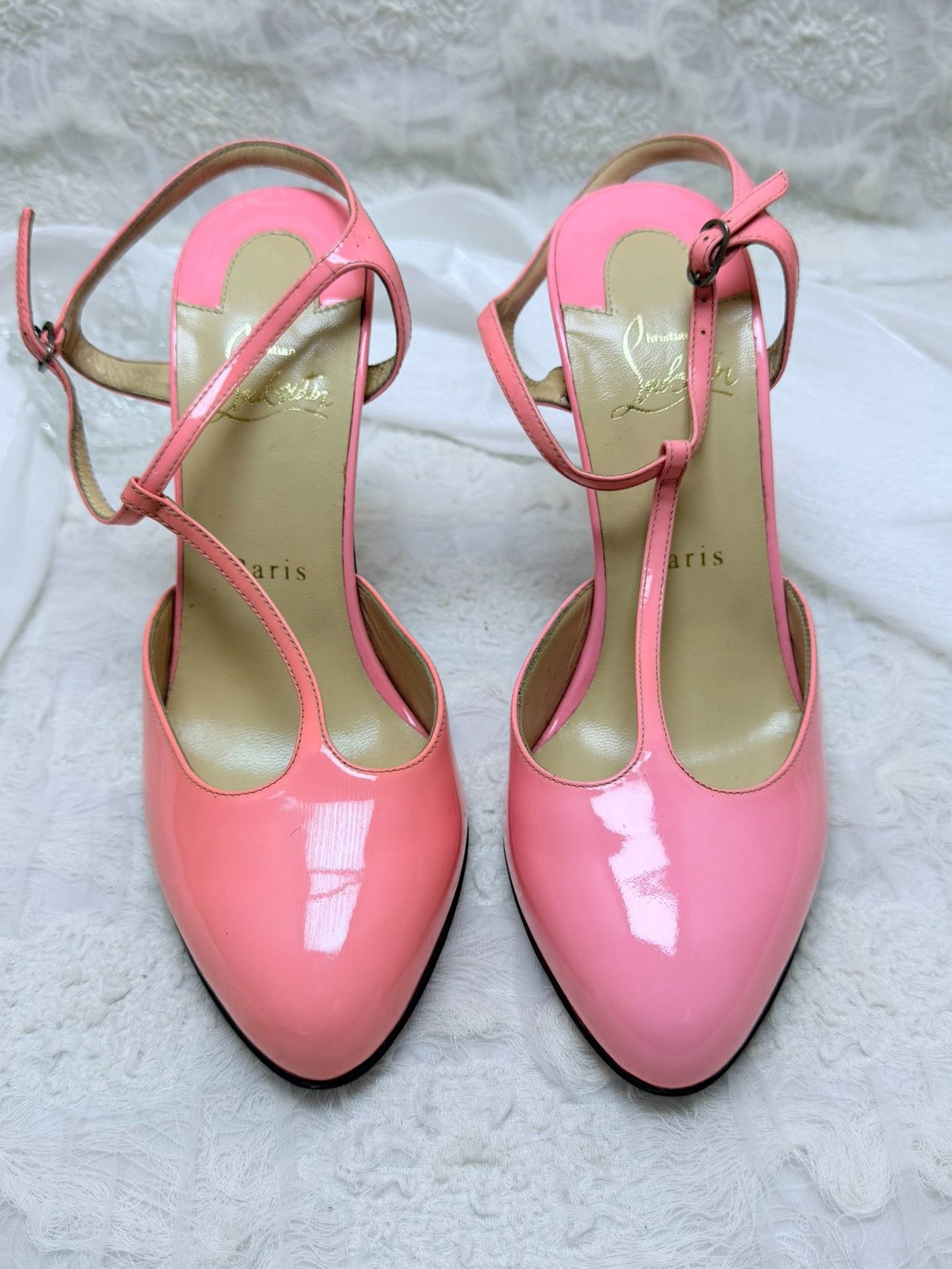 Christian Louboutin Christian Louboutin Patent Pink Sandals us_8-5 Women Size US 8.5 / IT 38.5 - 3 Thumbnail