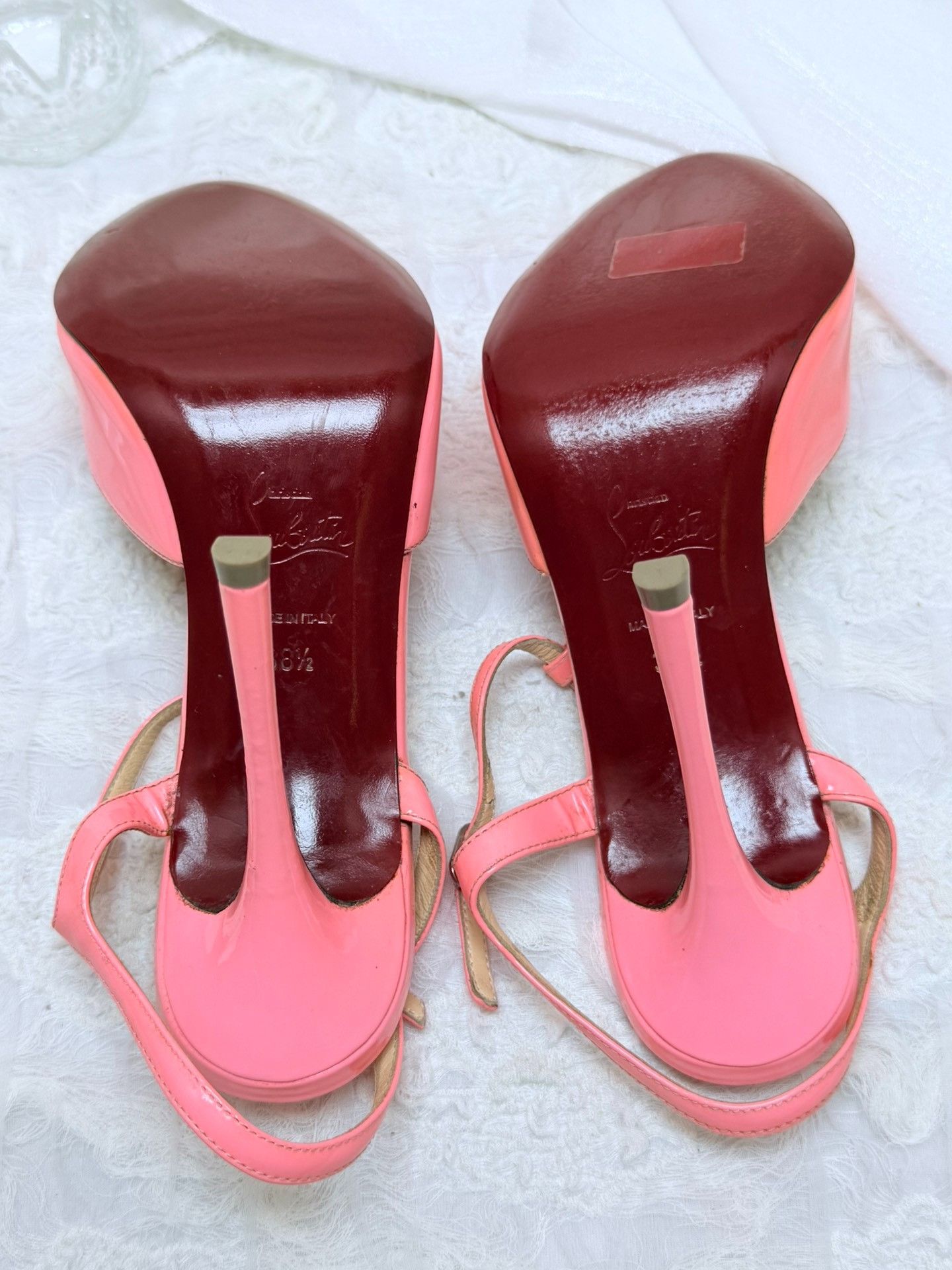 Christian Louboutin Christian Louboutin Patent Pink Sandals us_8-5 Women Size US 8.5 / IT 38.5 - 6 Thumbnail