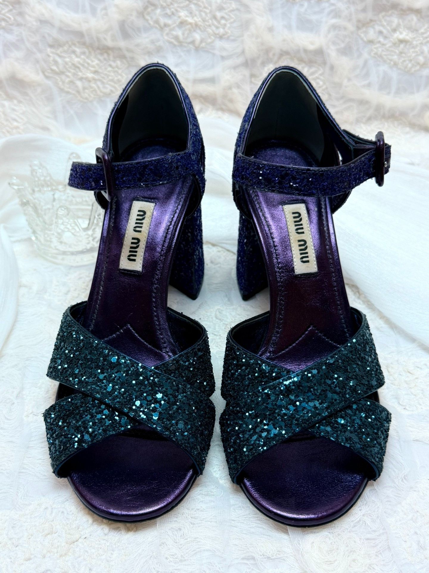 Miu Miu Miu Miu Purple Sandals us_5 Women Size US 5 / IT 35 - 3 Thumbnail