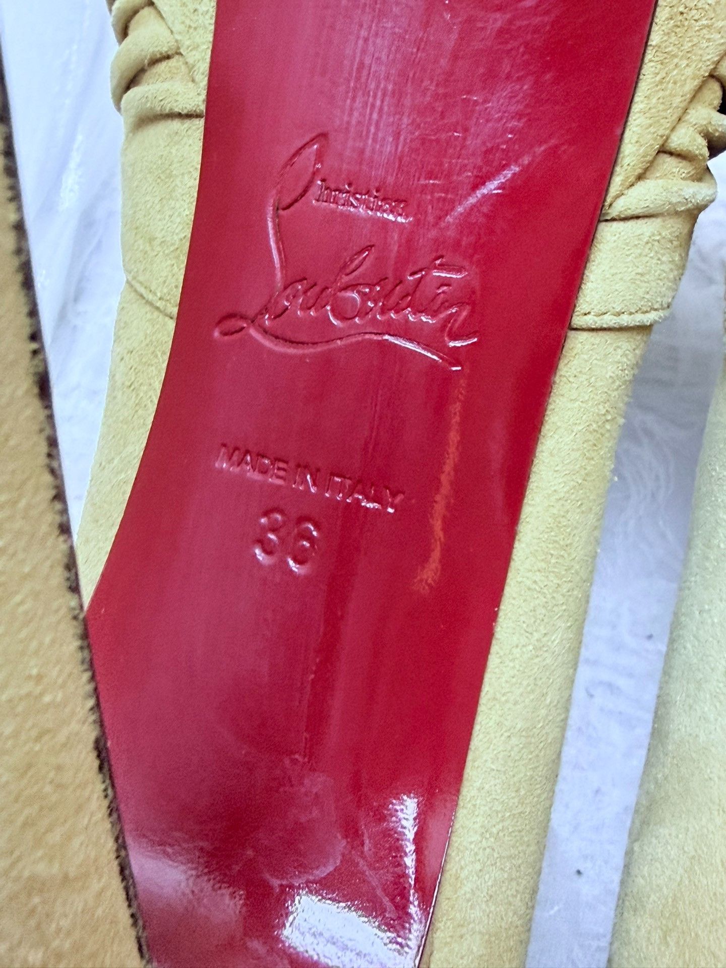 Christian Louboutin Christian Louboutin Suede Yellow Sandals us_6 Women Size US 6 / IT 36 - 6 Thumbnail