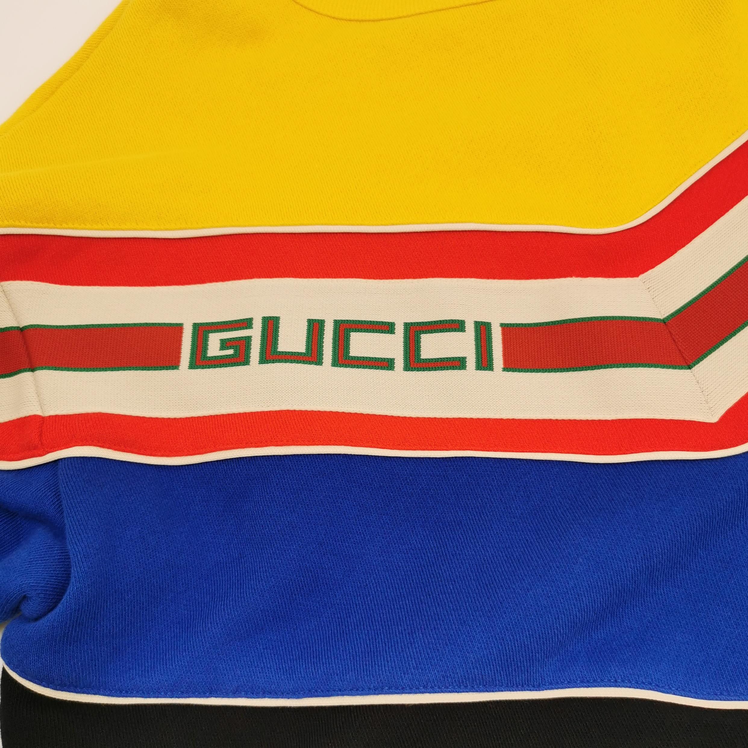 Gucci Gucci Colorblock Striped Logo Sweatshirt Size M Size US M / EU 48-50 / 2 - 4 Thumbnail