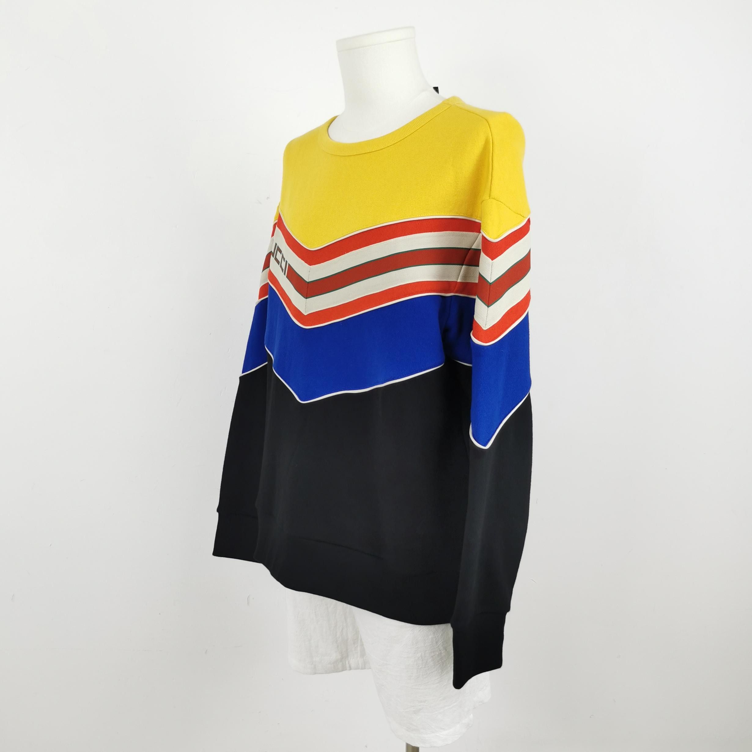 Gucci Gucci Colorblock Striped Logo Sweatshirt Size M Size US M / EU 48-50 / 2 - 2 Thumbnail