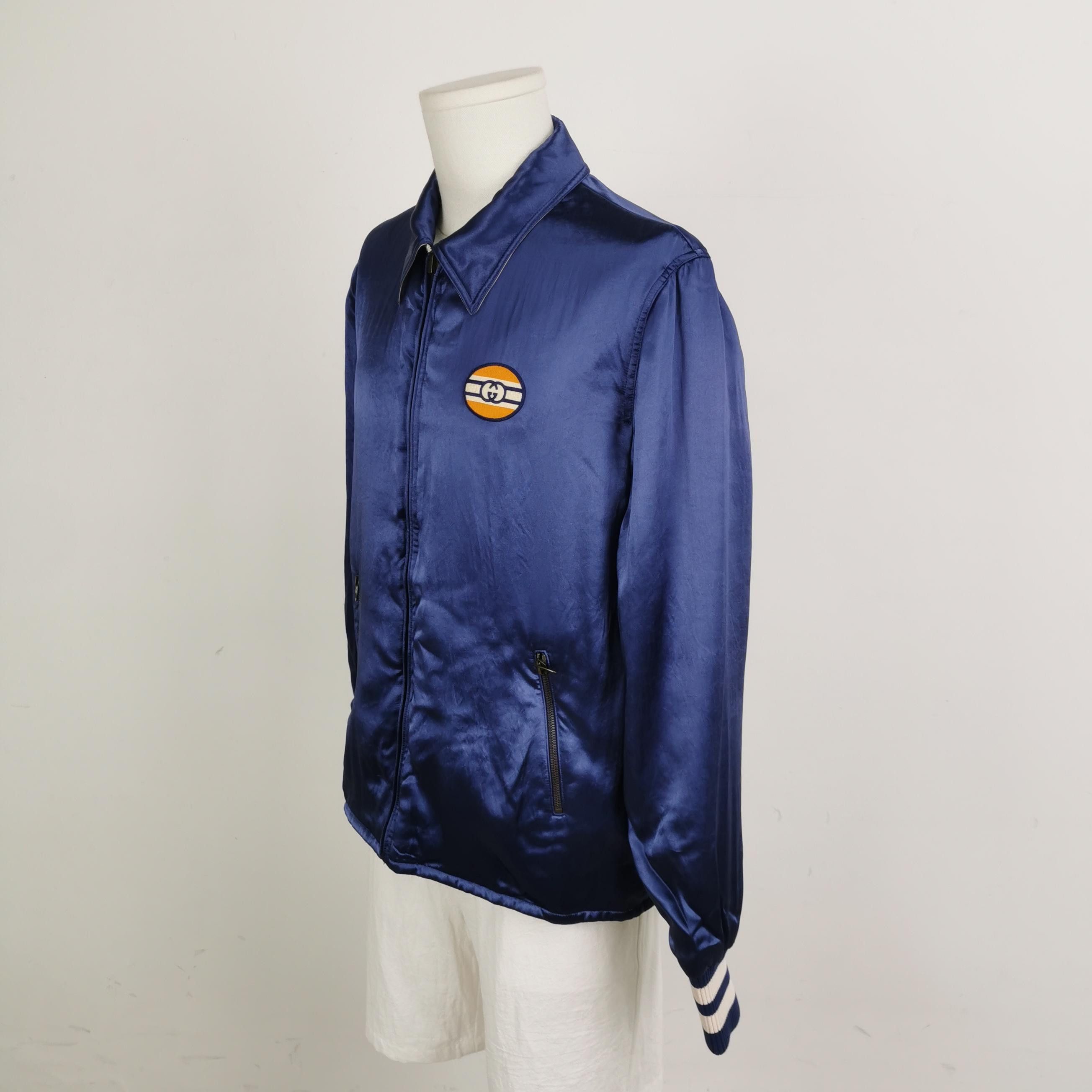 Gucci Gucci Satin Interlocking G Bomber Jacket US S Size US S / EU 44-46 / 1 - 2 Thumbnail