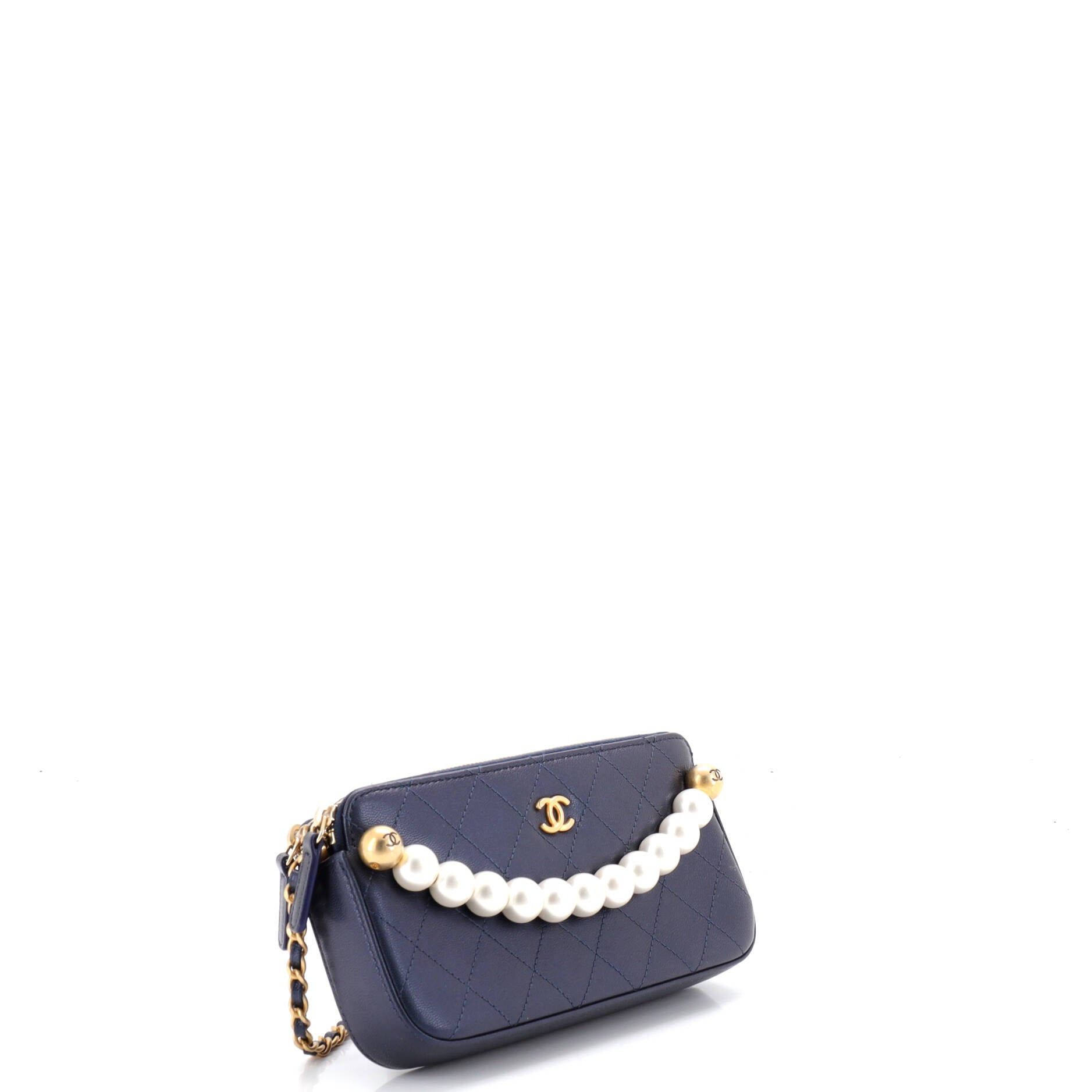 Chanel Chic Pearls Double Zip Clutch with Chain Size ONE SIZE - 3 Thumbnail