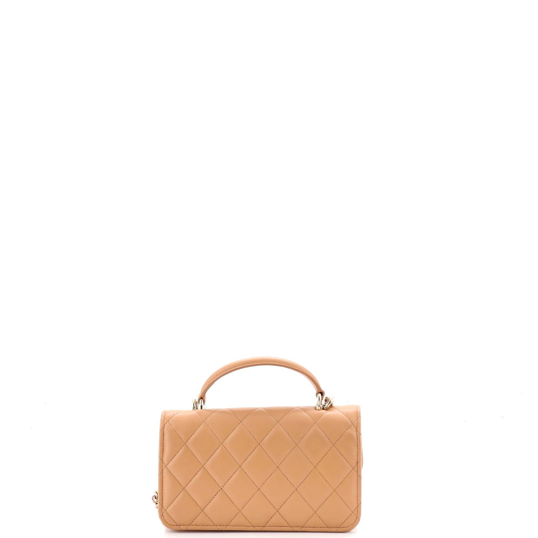 Chanel Classic Top Handle Flap Phone Holder with Chain Size ONE SIZE - 3 Thumbnail