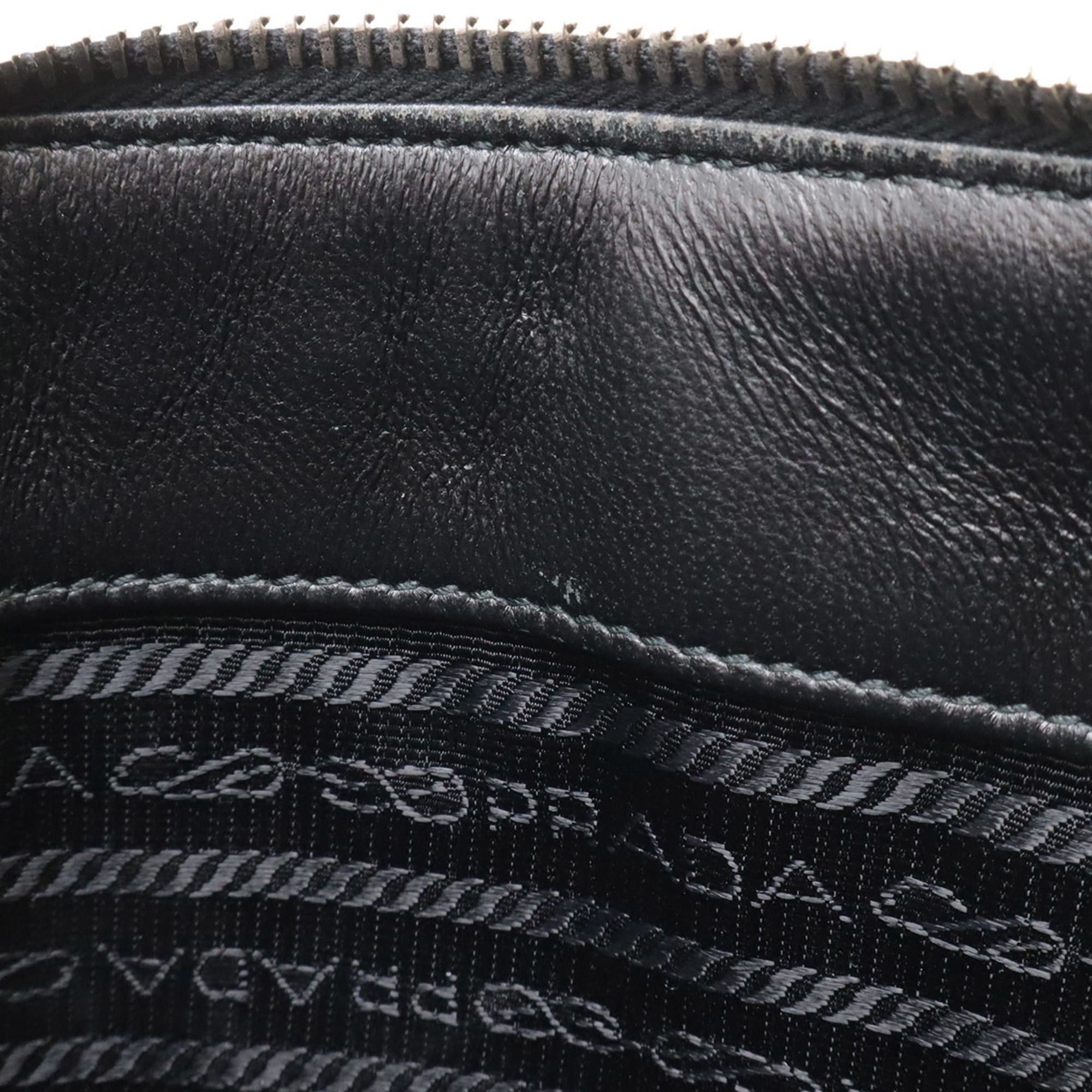 Prada PRADA Galleria Stripe Triangle Handbag, Saffiano Leather, NERO (Black/White), Purchased at a domestic boutique, Item Number 1BA863 Size ONE SIZE - 10 Thumbnail