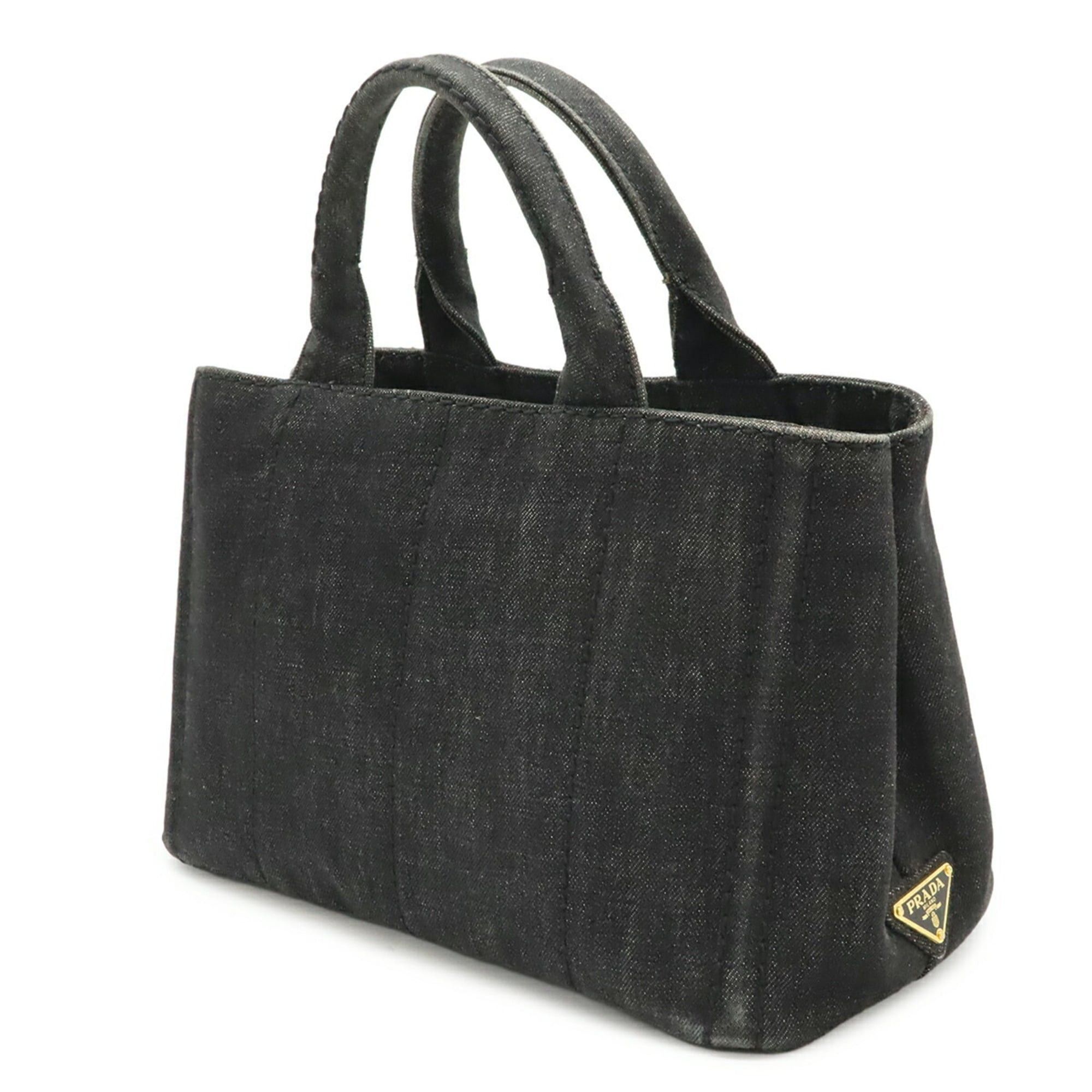 Prada PRADA Canapa Tote Bag/Handbag, Denim, NERO (Black), Purchased at a domestic boutique, Shoulder strap missing, B2439G Size ONE SIZE - 3 Thumbnail