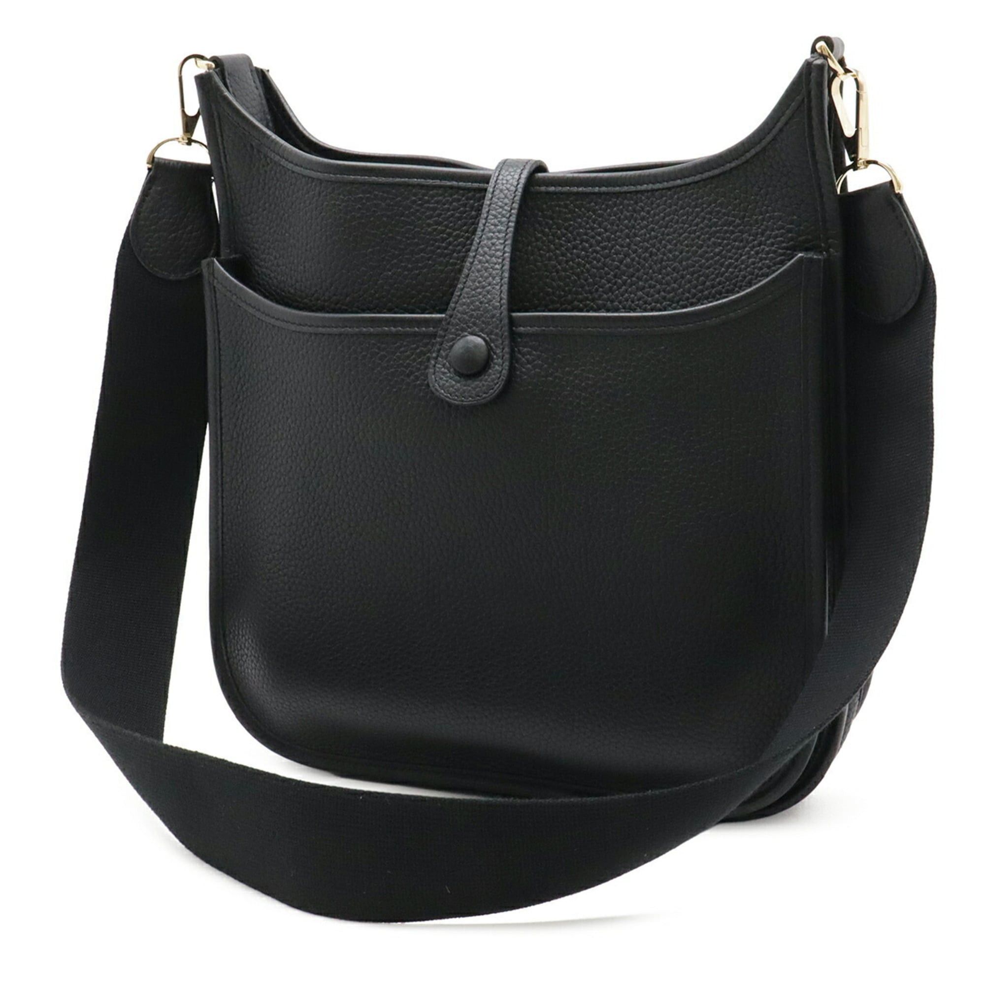 Hermes HERMES Evelyne II 2 PM Shoulder Bag, Taurillon Clemence Leather, Black, □I Stamp Size ONE SIZE - 3 Thumbnail