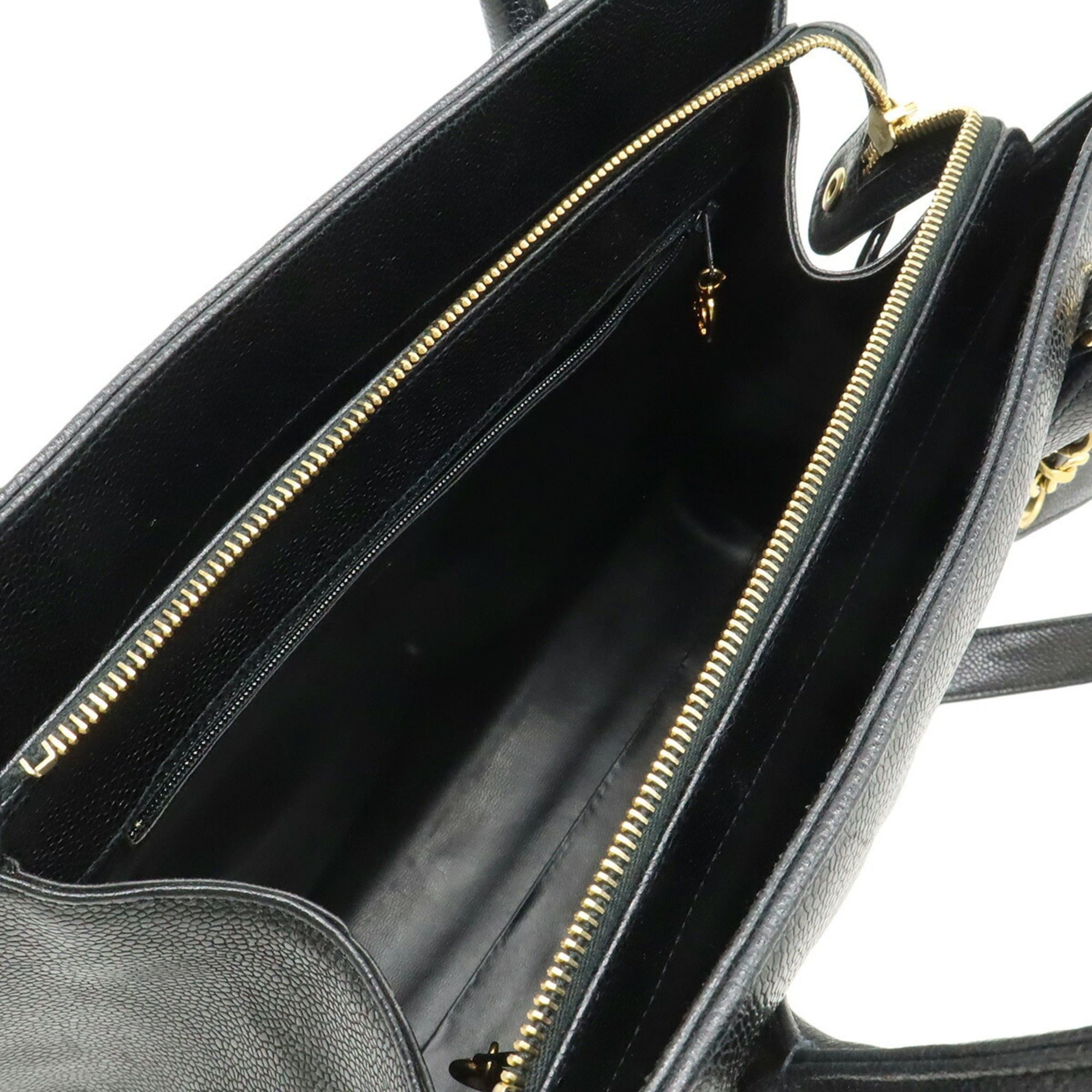 Chanel CHANEL Chevron V-stitch Handbag Shoulder Bag Chain Leather Black Size ONE SIZE - 7 Thumbnail
