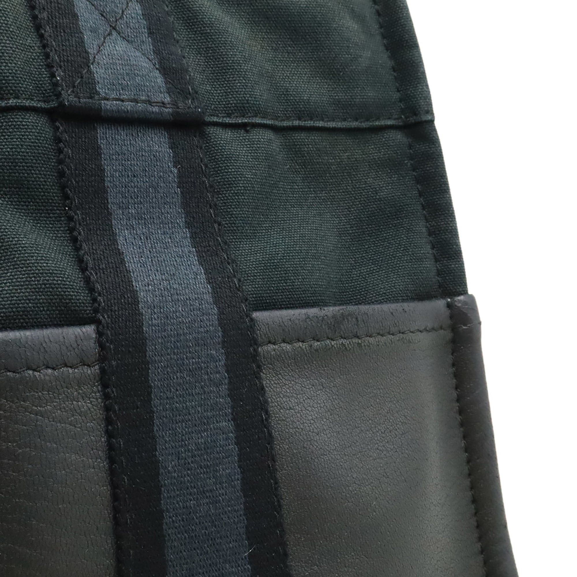 Hermes HERMES Fourre-Tout PM Tote Bag, Handbag, Half Leather Canvas, Navy, Black Size ONE SIZE - 9 Thumbnail