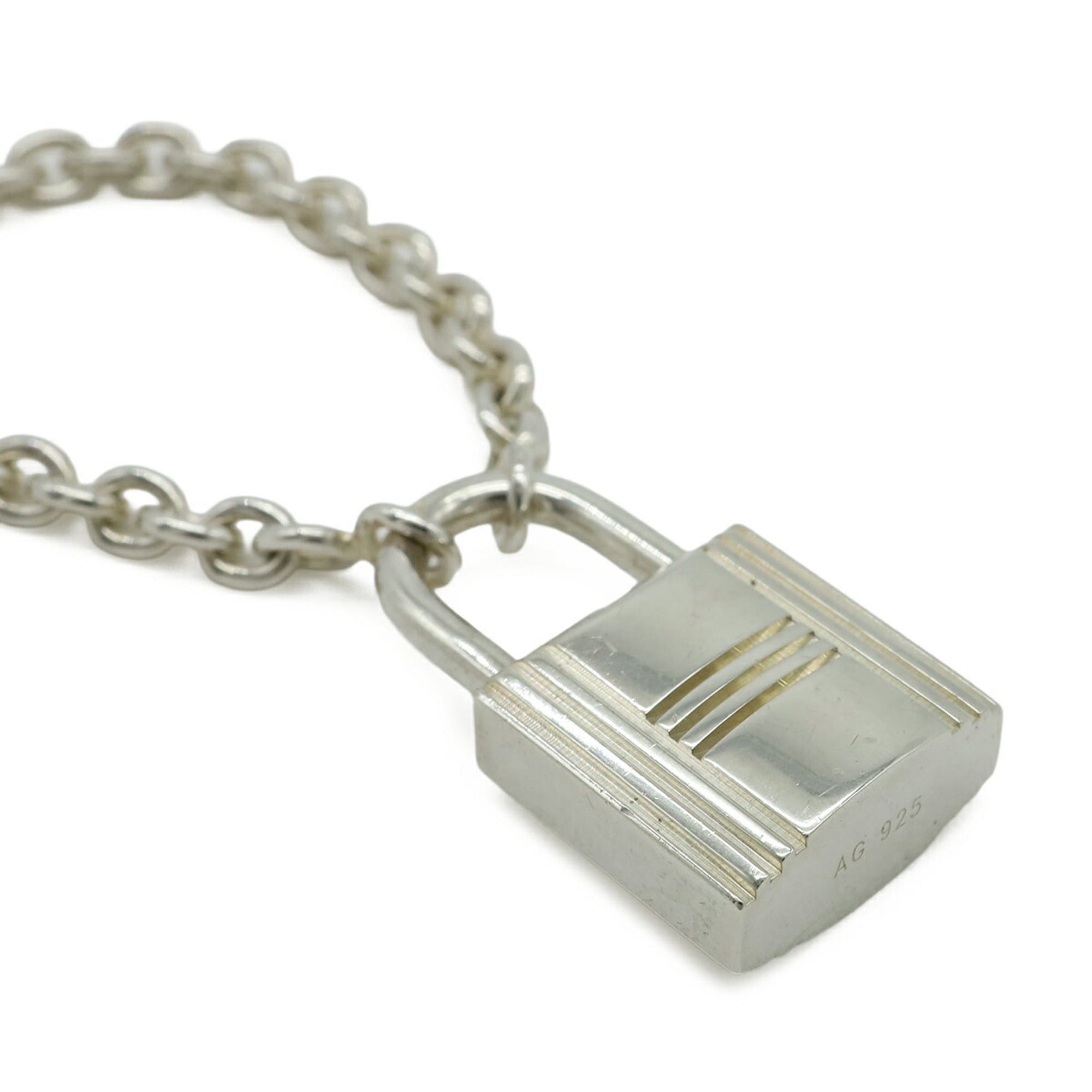 Hermes HERMES padlock accessory, bag charm, keychain, key hook, chain, Ag925, SV925 silver. Size ONE SIZE - 4 Thumbnail