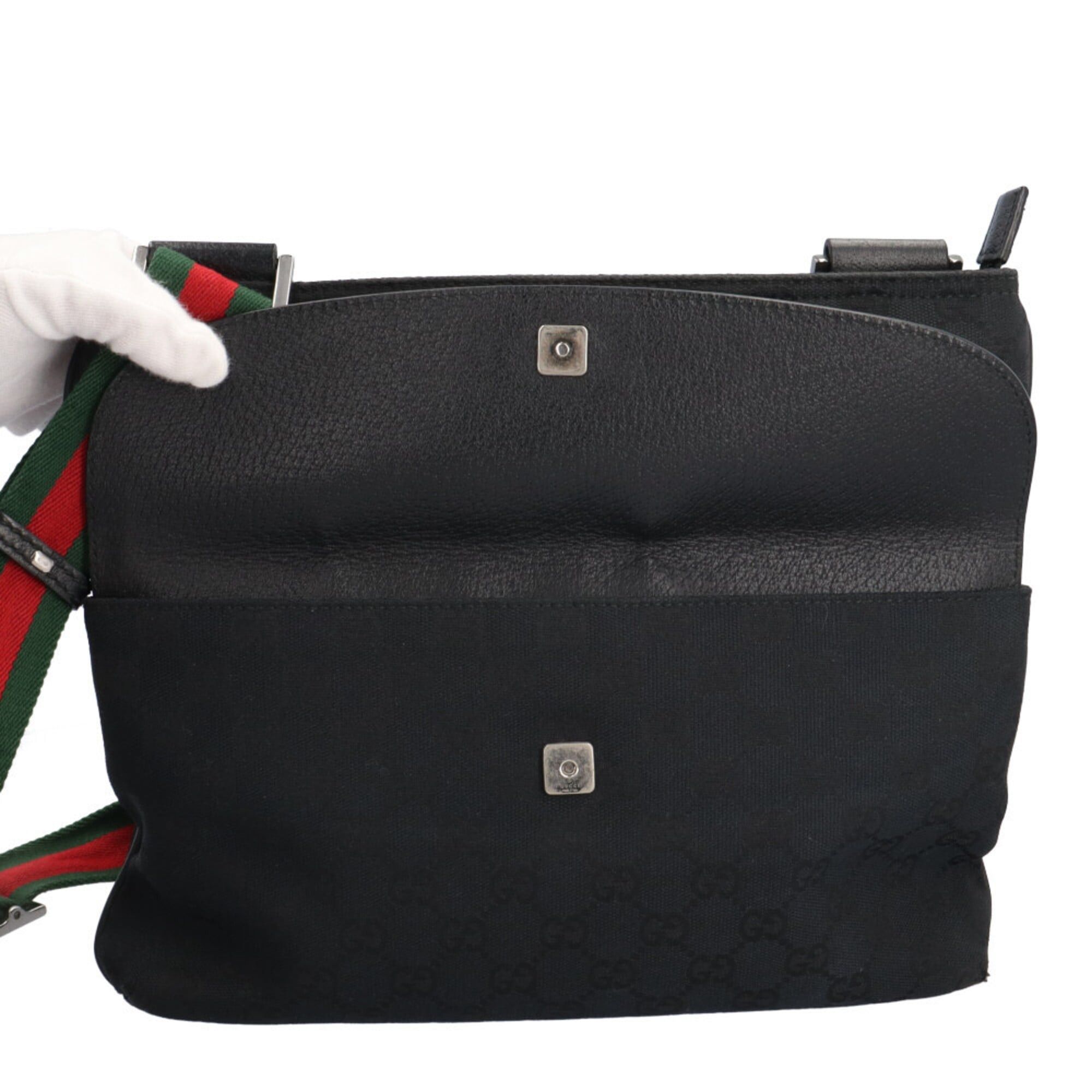 Gucci Gucci GG Canvas Shoulder Bag, 256100, Black, Women's, GUCCI Size ONE SIZE - 7 Thumbnail