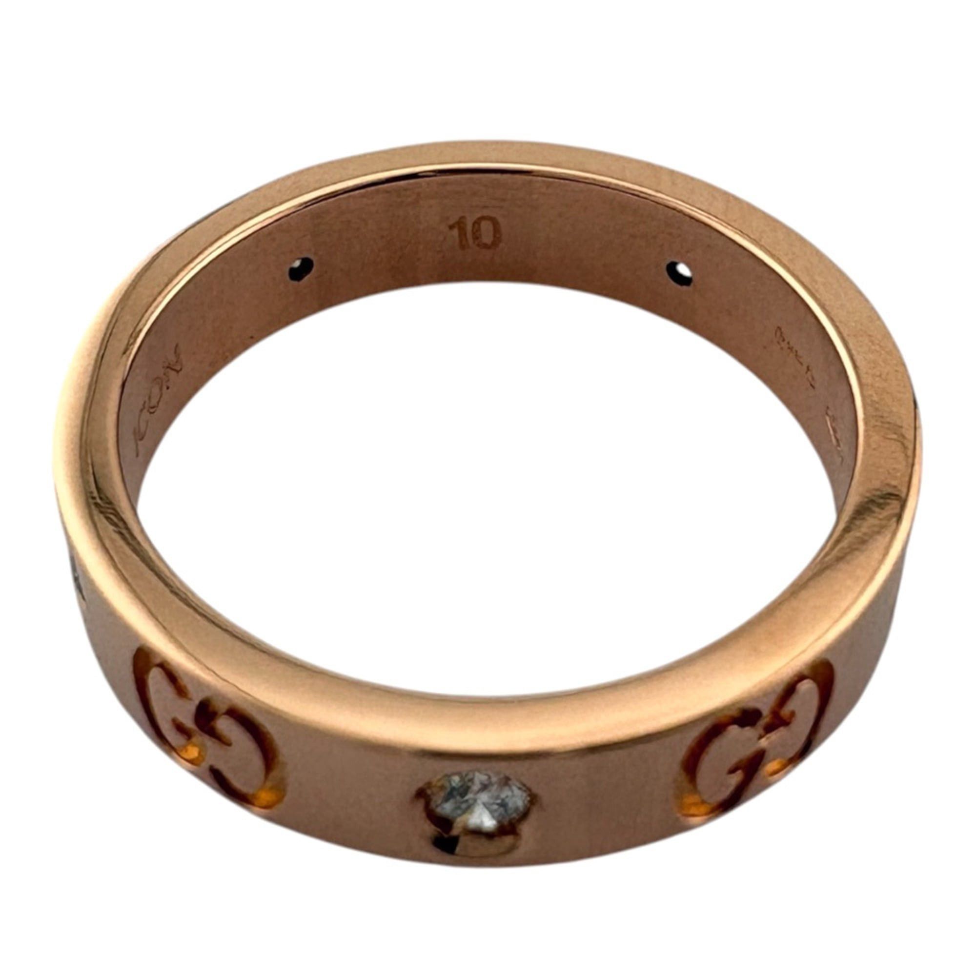 Gucci Gucci Icon Diamond Ring, 18K Gold Ring for Women, GUCCI Size ONE SIZE - 5 Thumbnail