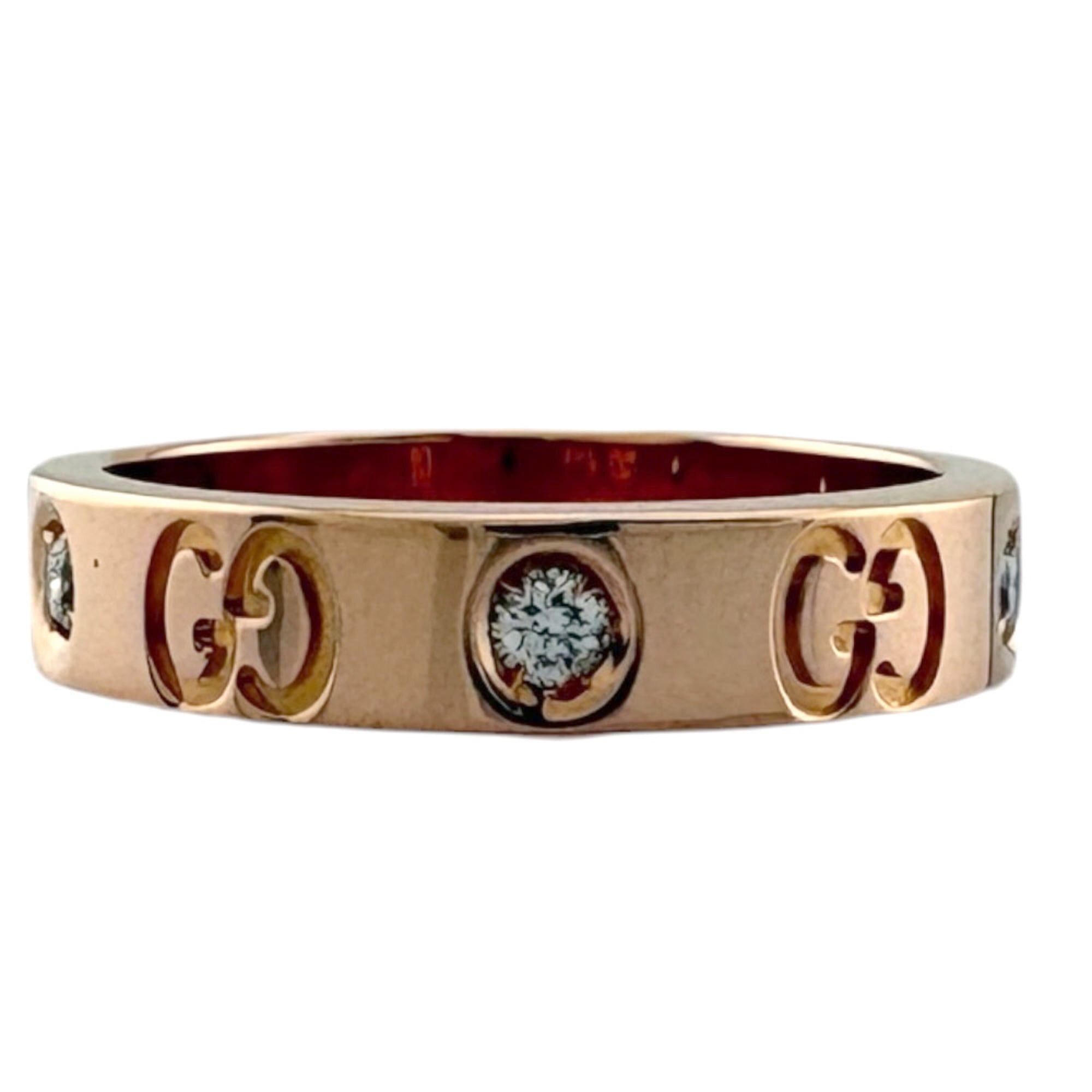 Gucci Gucci Icon Diamond Ring, 18K Gold Ring for Women, GUCCI Size ONE SIZE - 3 Thumbnail